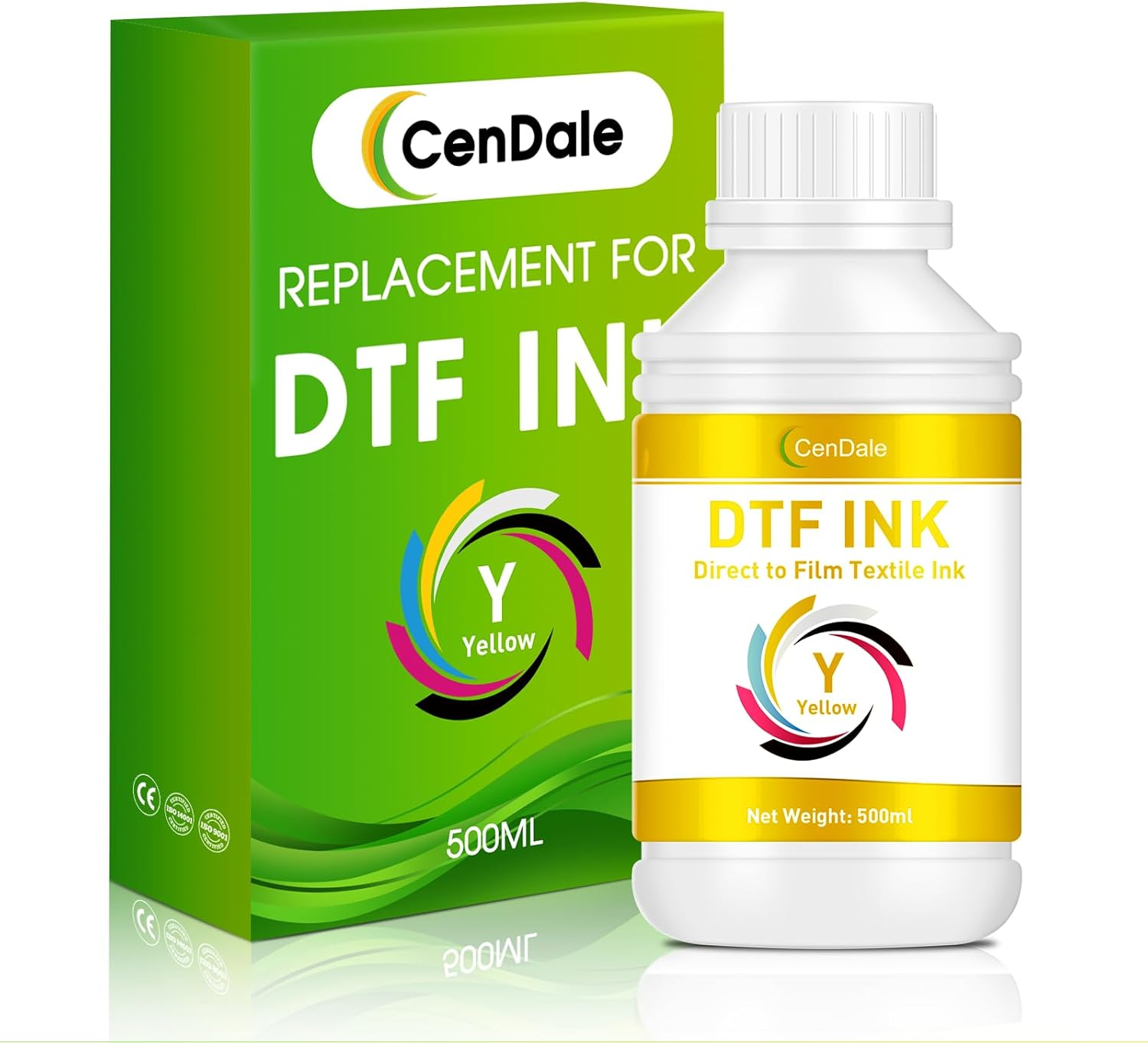 Premium DTF Ink - 1500ML for PET Film, Refill Ink for Epson ET-8550, L1800, L800, R2400, P400, P800, XP15000 - Heat Transfer Printing Direct to Film (250Ml X 6, CMYK) image number 1