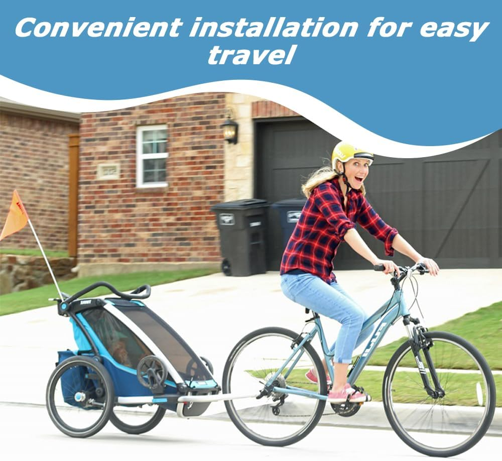 Bike Trailer Hitch Connector, Bicycle Connector Adapter, Universal Bike Trailer Attachment for Mountain Bike Road Bike Child Pet Cargo Bike Trailer, Black image number 2