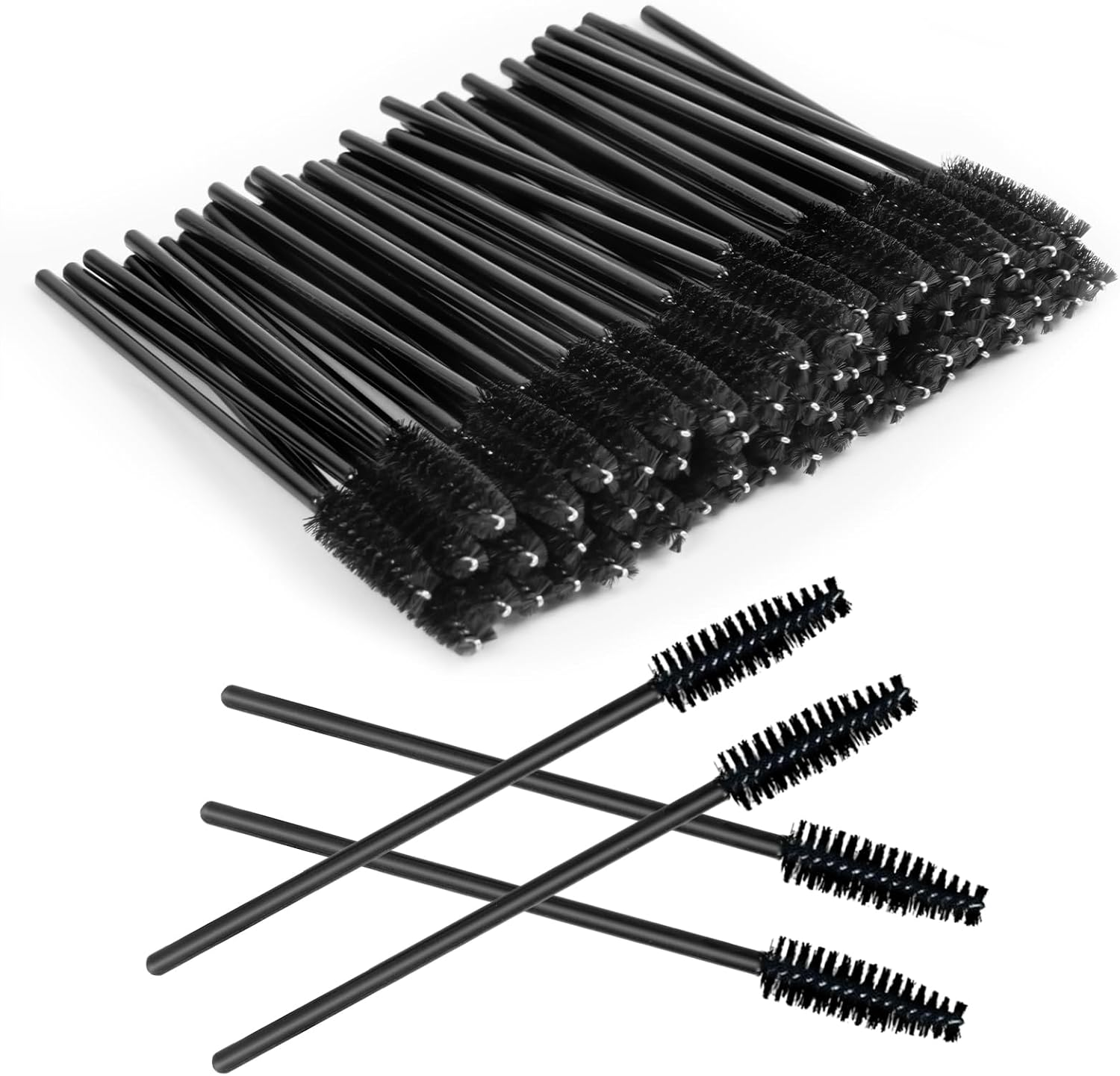 LOPHE Black Eyelash Brushes, Disposable, Pack of 120 Eyelash Brushes, Mascara, Wands, Bendable, Eyelash Brush Tube for Combing and Extending Eyelashes