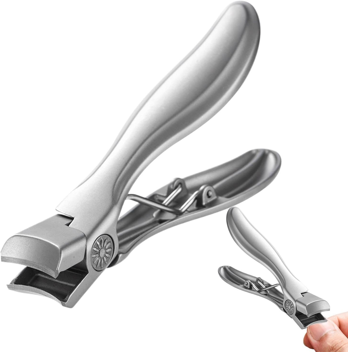 Lueear Wide Jaw Opening Nail Clippers | Heavy Duty Nail Clippers Wide Jaw Opening Toenail Clippers,Long Handle Fingernail Clippers No Splash Nail Cutters for Seniors