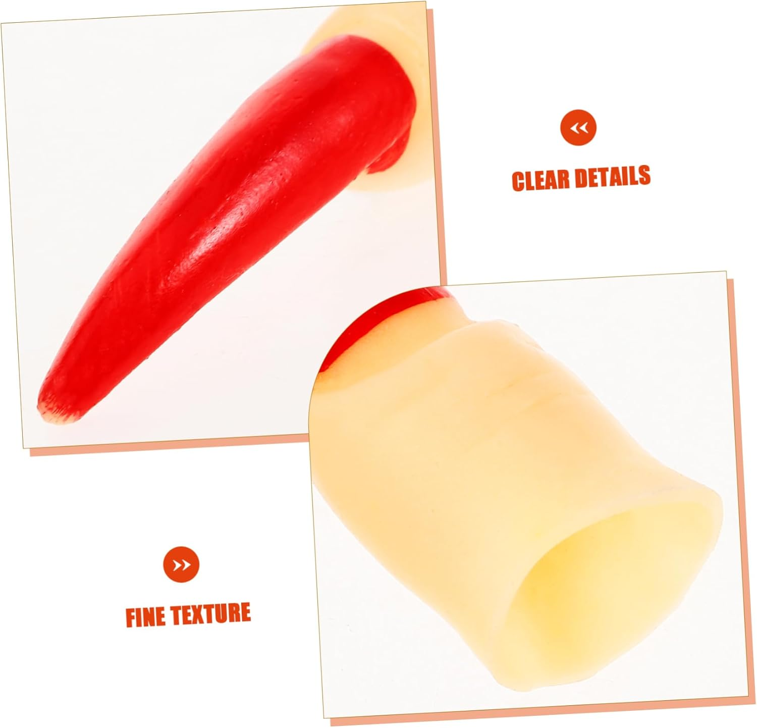 Reusable Halloween Witch Finger Fake Finger Prop Red Large Nail, Multi-Function Decorative Rubber Halloween Accessory for Party Costume and Festival image number 1