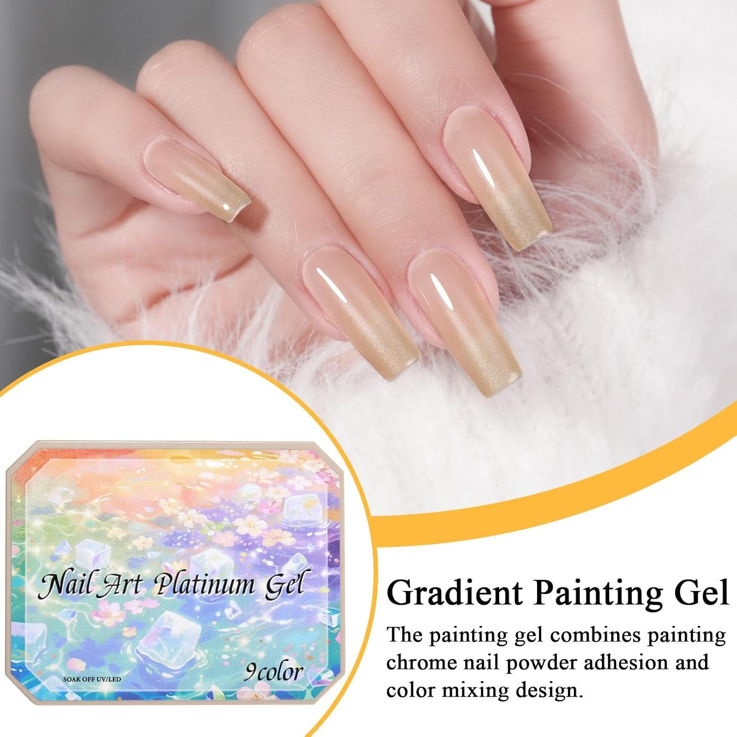Pat Gel Polish | Manicure Gradient Painting Gel - 9-Color Polish Palette Accessories Nail Design Art Tools for Women Manicure Creation Painting image number 2