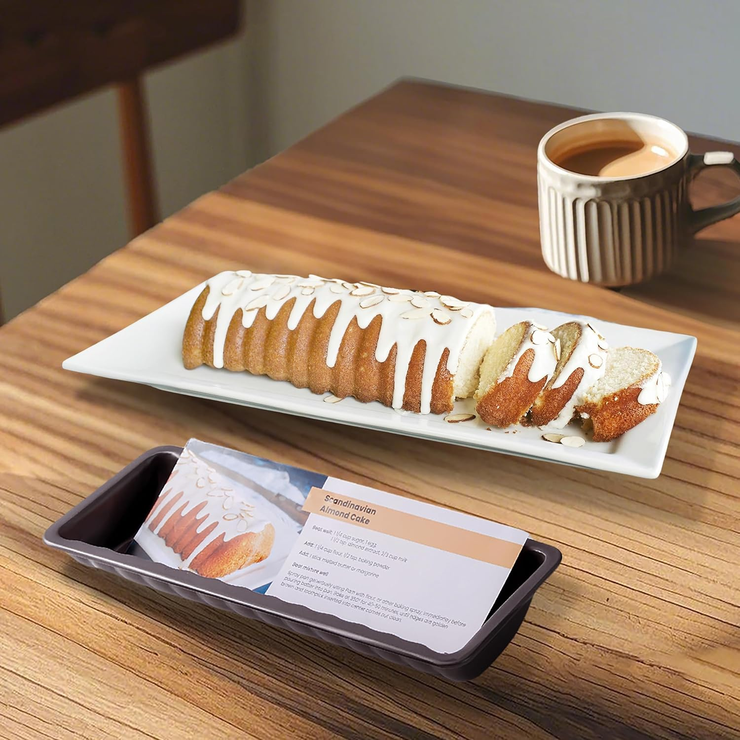 Scandinavian Almond Cake Pan with Recipe &ndash; Set of 3 Non-Stick Carbon Steel Loaf Pans for Swedish & Norwegian Baking, Traditional Almond Cake Mold for Nordic Desserts, Durable & Even-Heat Bakeware image number 4