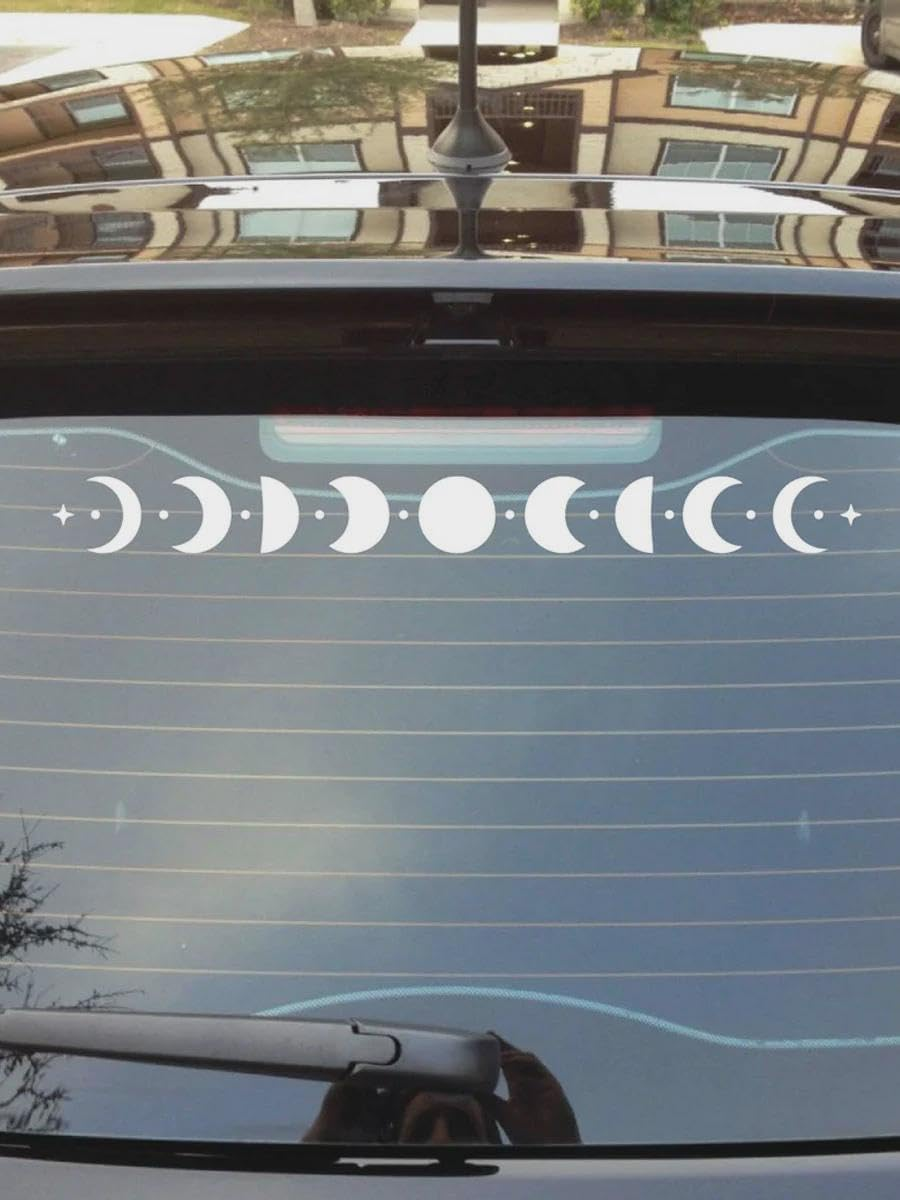 Moon Phases Lunar Star Sticker Window Bumper Decal Sticker Suitable for Car, Truck, Door, Laptop White image number 4