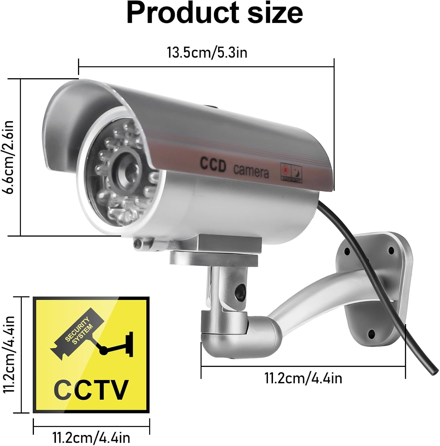 Dummy Camera with Flashing LED Light for Indoor and Outdoor Use, Pack of 3 image number 3