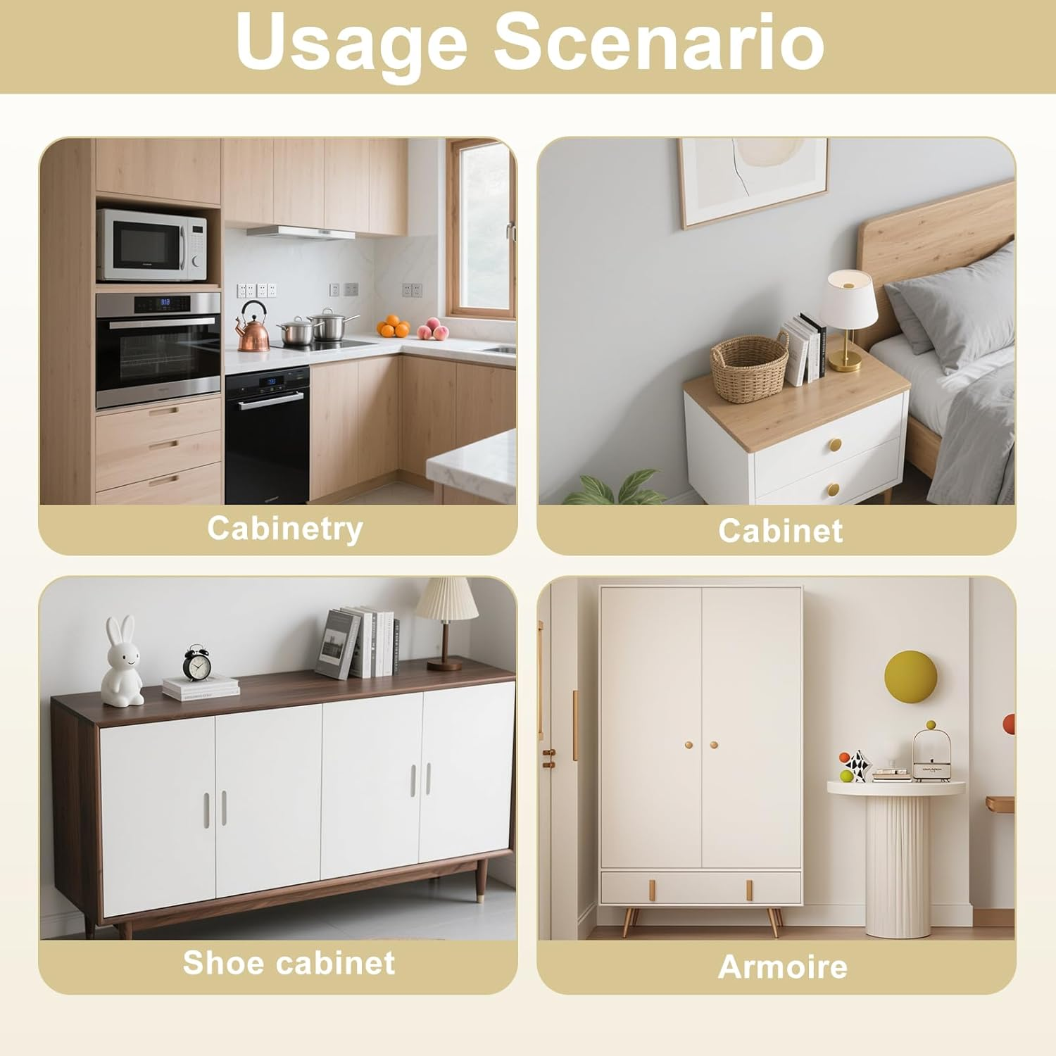 Screw Hole Stickers Self Adhesive 204 Pcs, 15Mm (96 Pcs) & 21Mm (108 Pcs) Screw Covers Caps White, Dustproof, Easy Peel & Stick Hole Concealers for Shelves & Cabinets image number 6