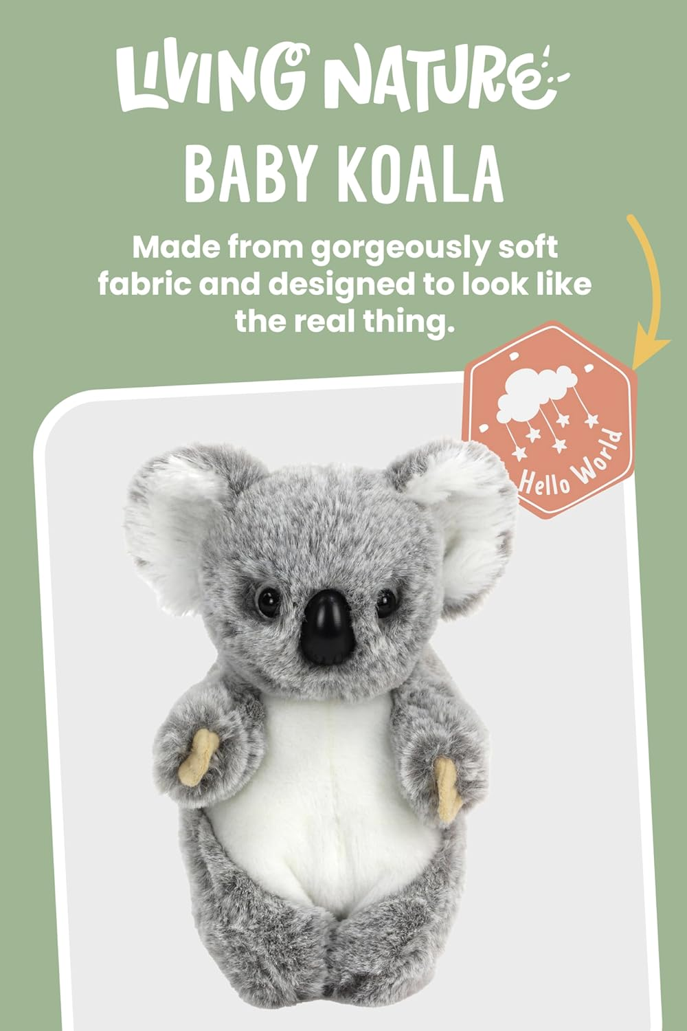 Living Nature Baby Koala Stuffed Animal Plush Toy | Fluffy and Cuddly Jungle Animal | Soft Toy for Newborns and Babies | Naturli Eco-Friendly image number 4