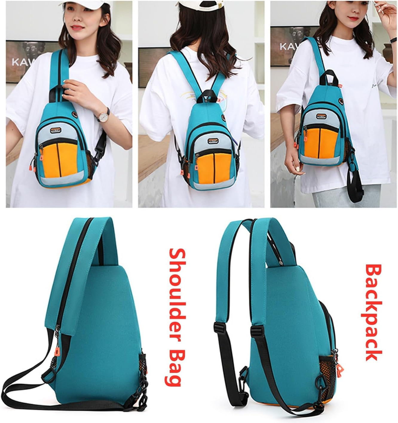 O-TBOST 3 Ways Backpack Purse for Women Convertible Sling Crossbody Bag Waterproof Travel Daypack - Beige image number 6