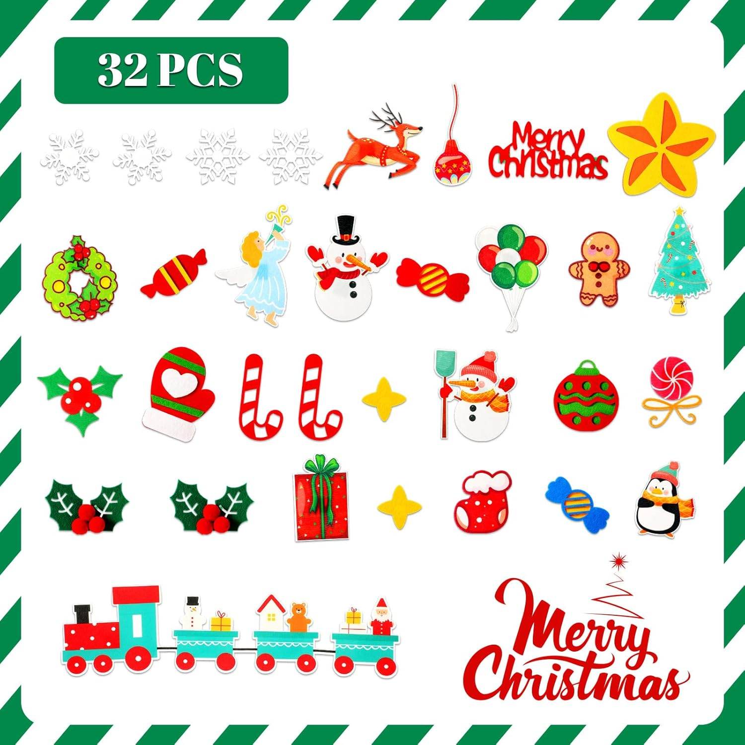 Felt Christmas Tree for Kids - 3.6 FT Wall Felt Christmas Tree with Lights & 35 Pcs Ornaments, DIY Xmas Gifts for Toddlers image number 5