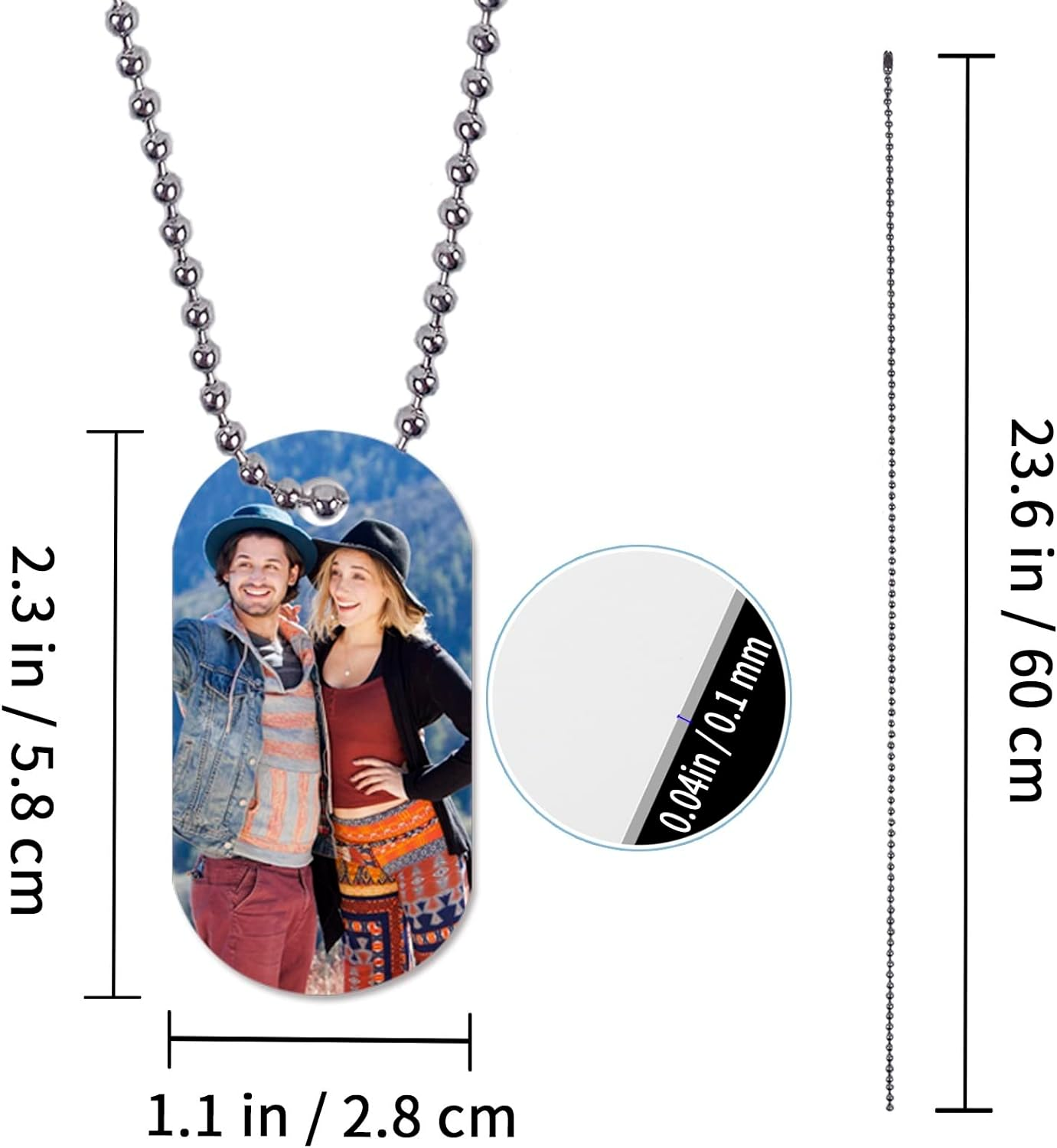 Sublimation Blank Dog Tag Aluminum White Sublimation Stamping Tag Pendants Double Sided Blank Stamping Metal Tags image number 3