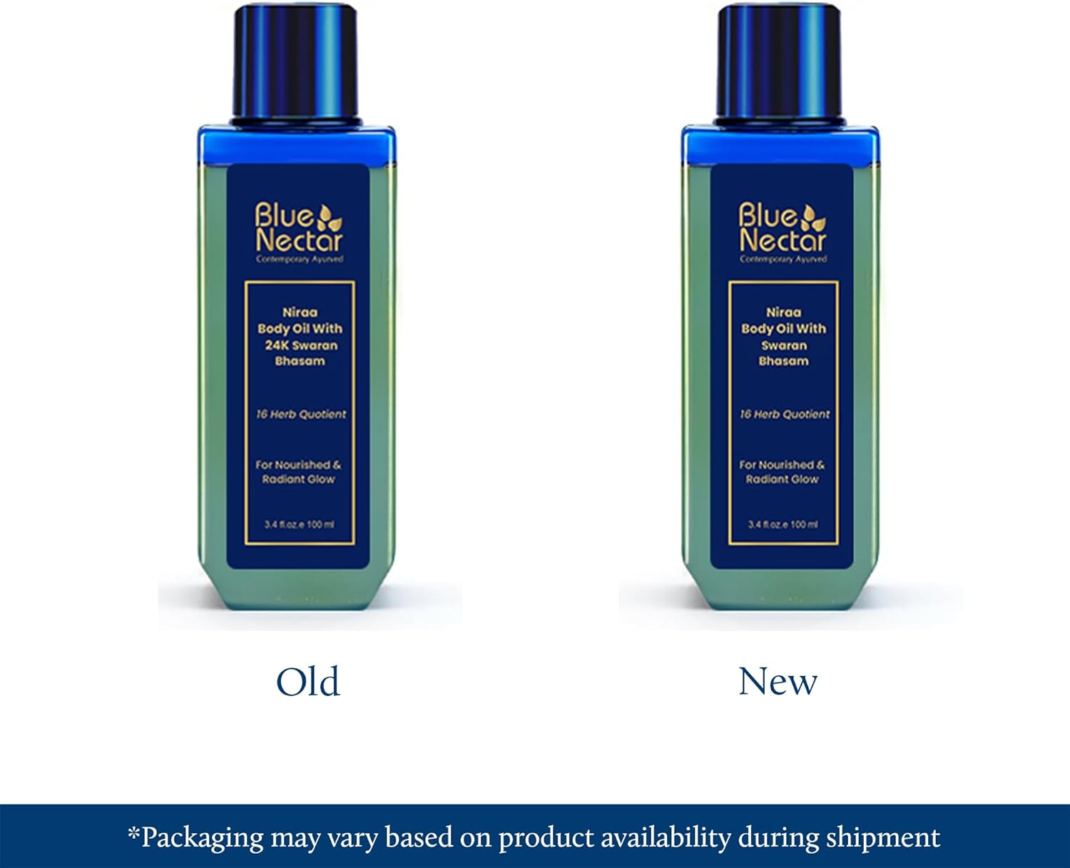 Blue Nectar Body Oil with 24K Swaran Bhasam for Glowing Skin | Ayurvedic Body Oil for Dry Skin | Nourishing Oil with 24K Gold & Shimmer (16 Herbs, 100Ml) image number 4