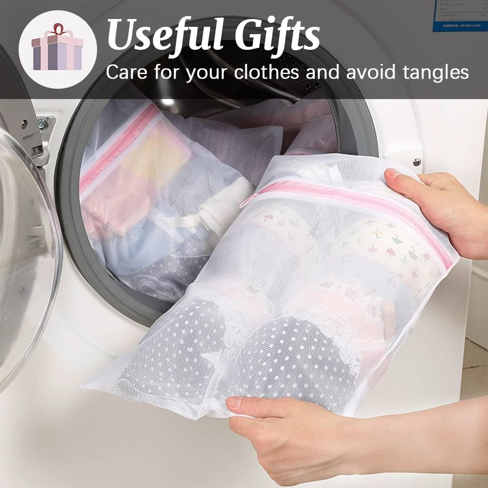4Pcs Mesh Pop up Laundry Hamper, FHDUSRYO Foldable Pop up Hamper, Collapsible Laundry Basket with Carry Handles, Portable Dirty Clothes Basket with 4 Wash Bags, Mesh Hamper for Dorm Bedroom Travel image number 2