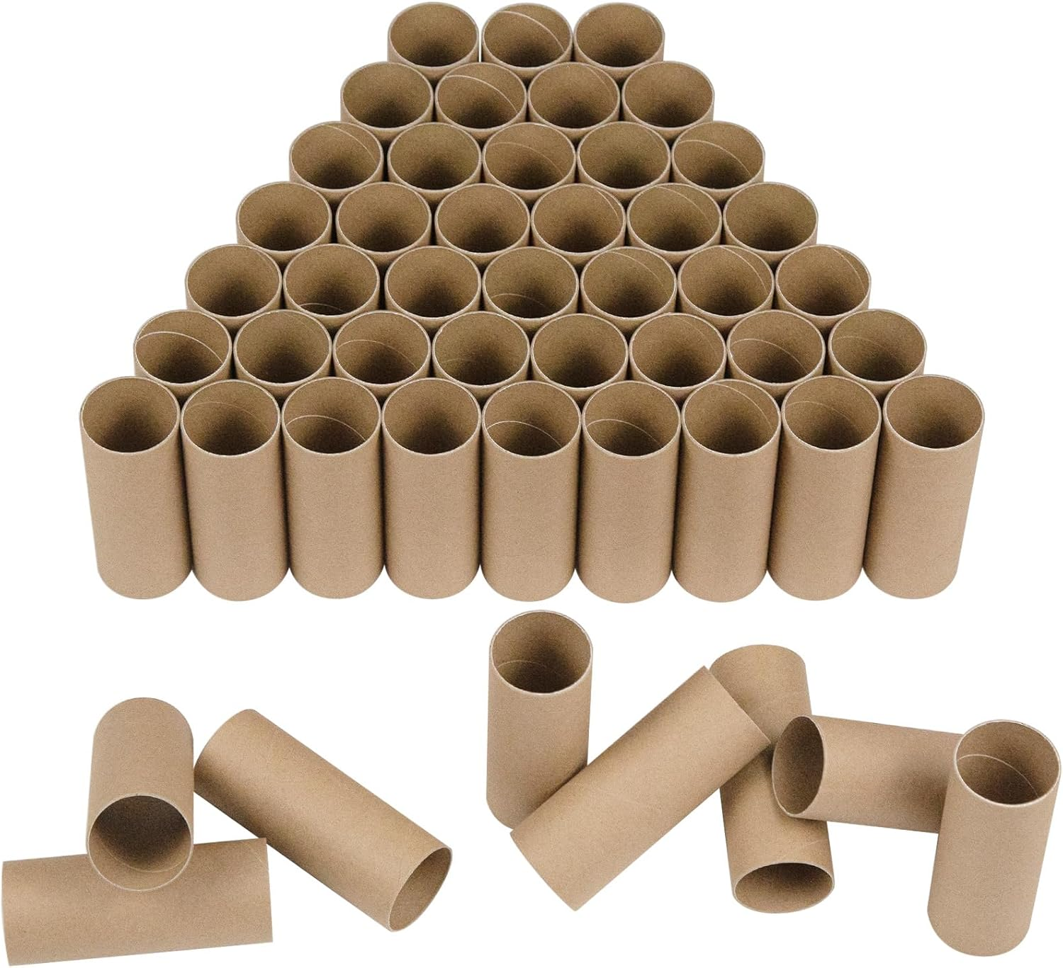 HESESOH 50 Pack Cardboard Tubes for Crafts - 1.57 X 3.94 Inches - Brown Toilet Paper Empty Rolls round Thick Tubes Sturdy for Classroom Family Handmade DIY Projects