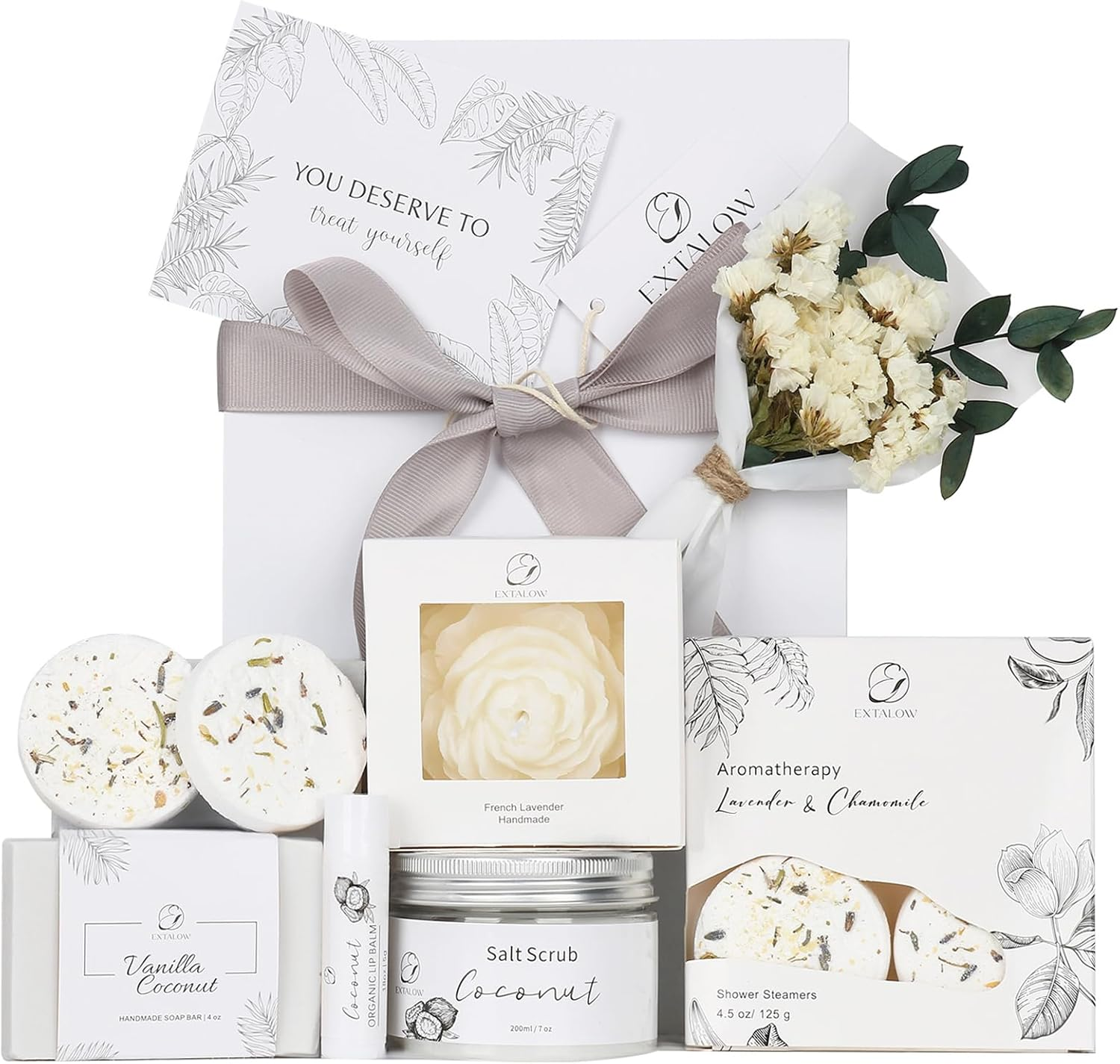 Spa Gifts for Women Bath and Body Gift Basket Mothers Day Gifts Coconut Lavender Home Spa Set Self Care Gift for Mom Sister Her Wife Birthday Gifts Spa Kit Care Package Thank You Gift