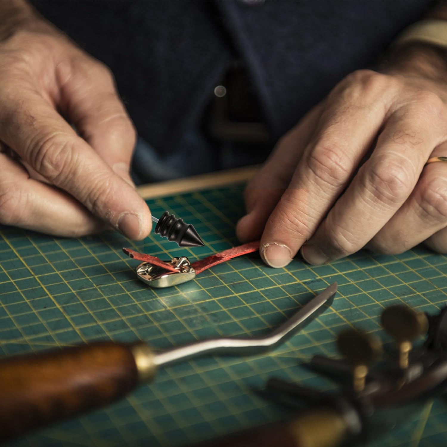 2Pcs Leather Slicker Burnishing Working Tool, 2 Styles Leather Edge Burnisher Leather Burnisher Pointed Tip Leather Burnishing Machine Accessories for Dremel Tool Leather Craft image number 2