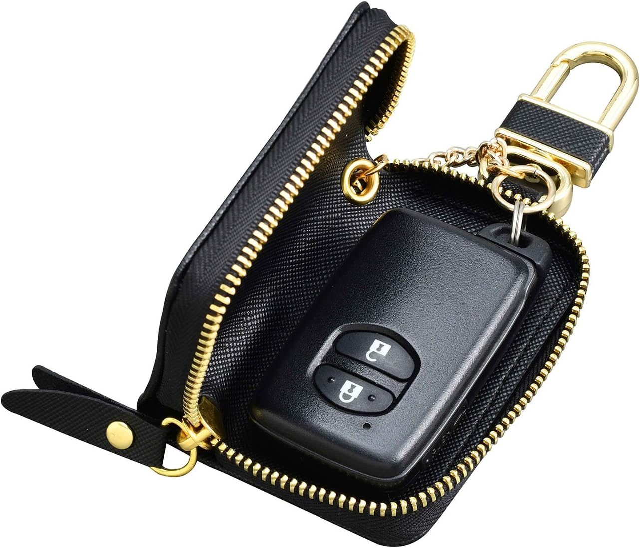 SEIWA KT523 Hello Kitty Key Case, Smart Key Storage, Black & Gold image number 3