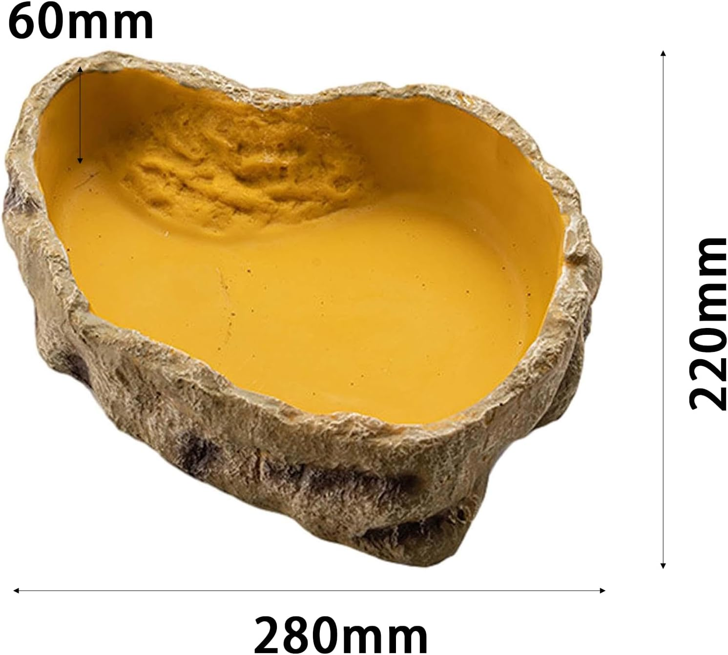 Reptile Water Bowl Large, Resin Water Dish Food Bowl for Tortoise Lizard Frog Terrapin Gecko Spider Scorpion Reptile Drinking Bowl Water Tray 26X20Cm image number 3