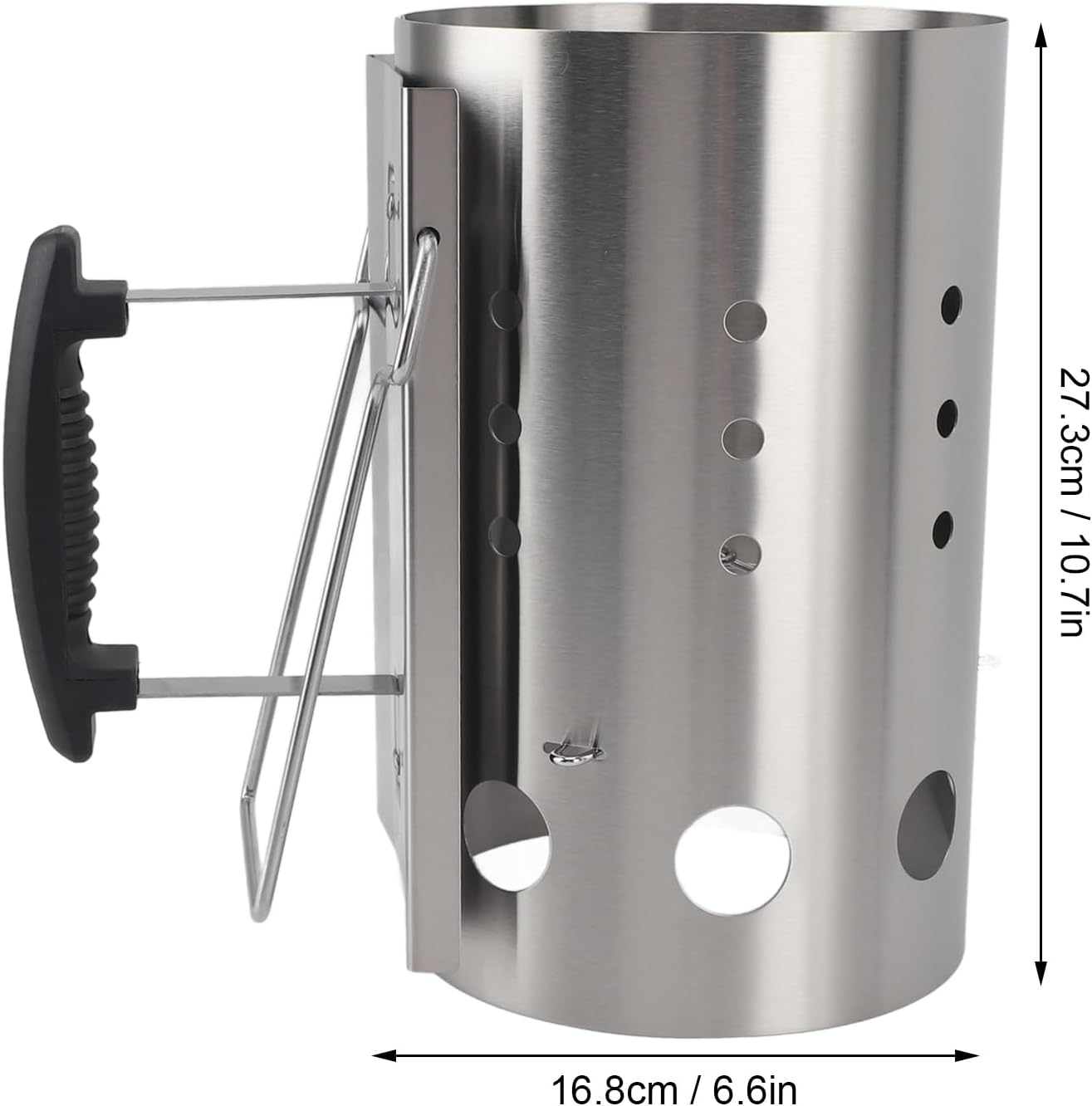 Chimney Starter, Stainless Steel Heavy Duty Charcoal Chimney Starter Portable BBQ Grill Fire Starter Sturdy and Easy to Use BBQ Rapid Fire Starter Tool for Grills Outdoor Camping image number 2