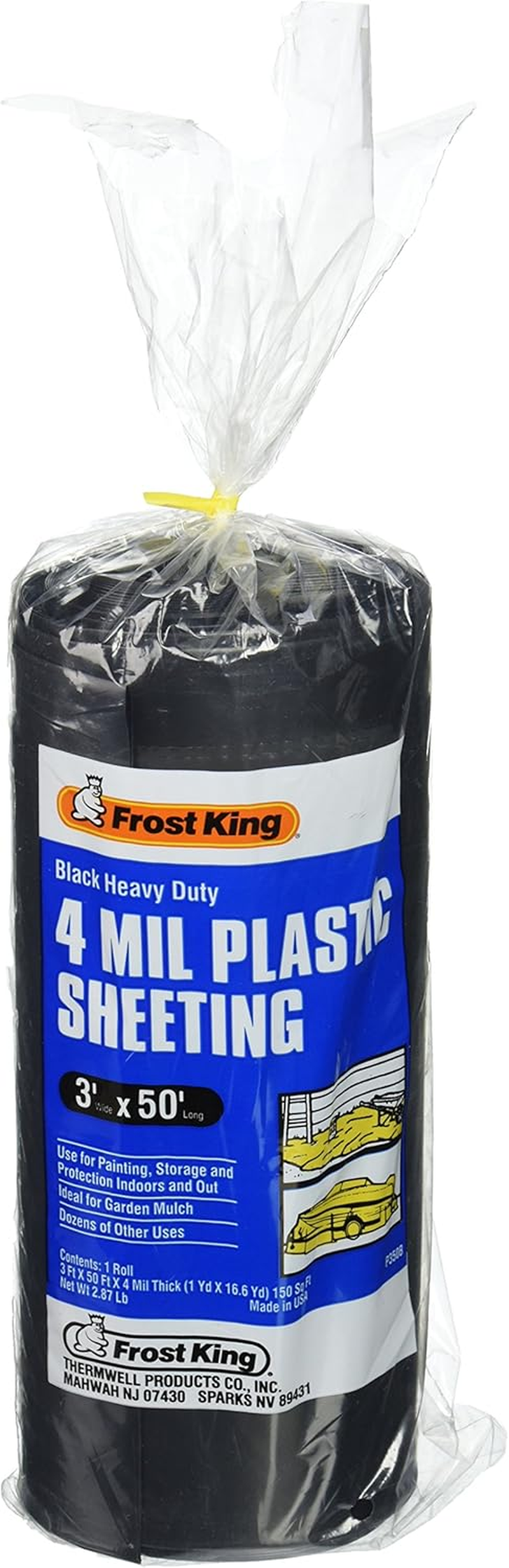 Frost King 350B Polyethylene Sheeting, 3' X 50' X 4 Mil, Black image number 2