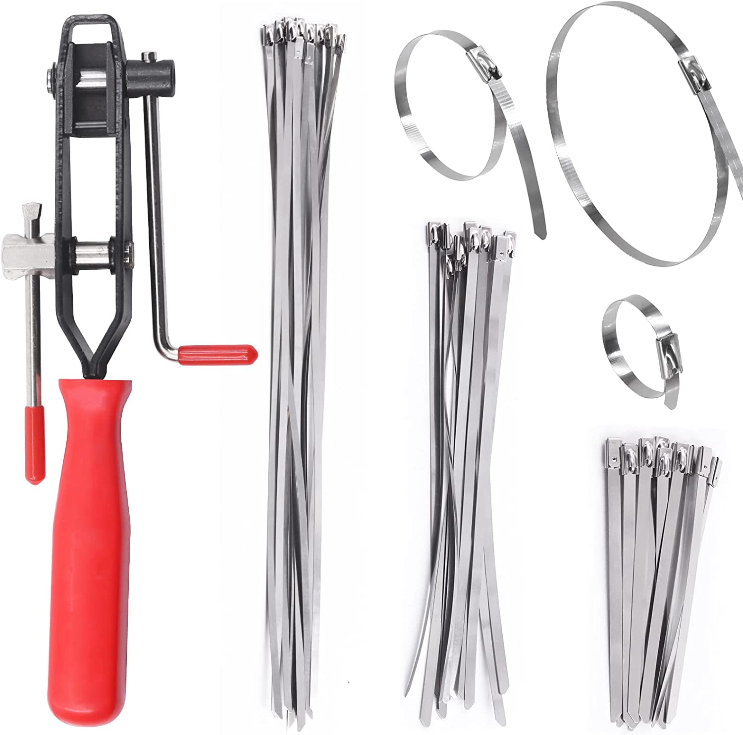 37Pcs 4" 8" 14" Automotive CV Joint Boot Clamp Pliers with 304 Stainless Steel CV Joint Boot Band Clamps Adjustable Assortment Kit Axle Clamp Tool for Auto, ATV image number 6