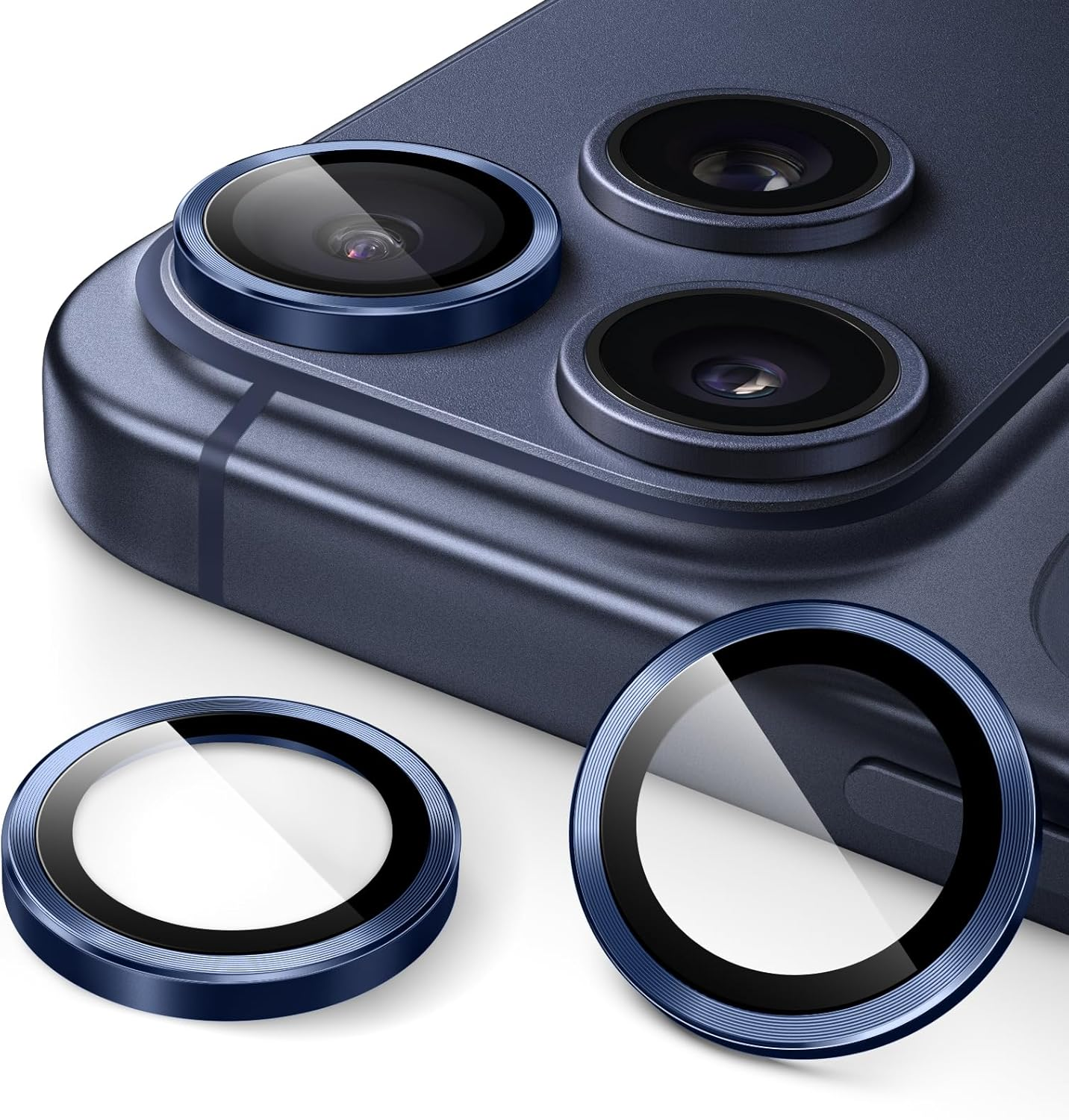 Jetech Camera Lens Protector for Iphone 17 Pro 6.3-Inch and Iphone 17 Pro Max 6.9-Inch, 9H Tempered Glass Metal Individual Ring Cover, Easy Installation Tray, HD Clear, 1 Set (Orange)