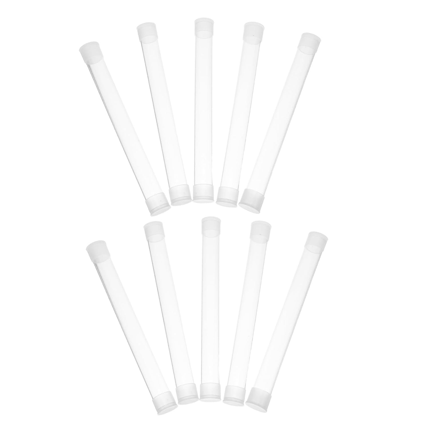 Mikinona 10Pcs Portable Thermometer Case Transparent Plastic Tube Compact Hard Protective Organizer for Home Travel Hospital Use image number 1