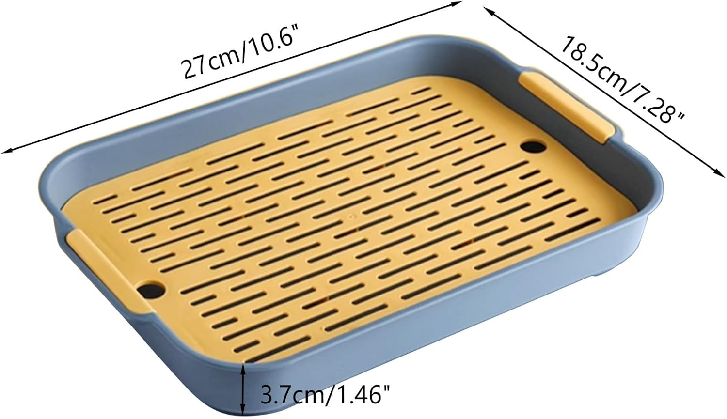 Rabbit Litter Box Pet Toilet Tray Plastic Waste Pan Easy to Clean Reusable Small Animal Potty for Bunny Guinea Pig Chinchilla Hamster Indoor Cage Training Use(Blue,Small) image number 3