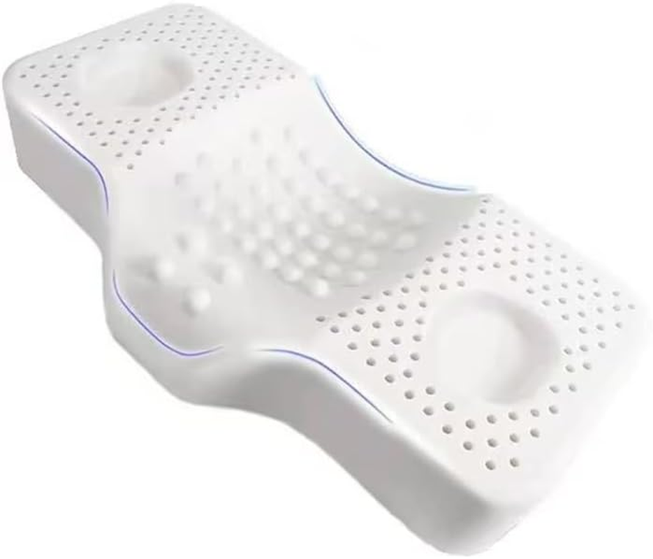 100% Natural Premium Latex Pillow,Memory Emulsion Pillow, Neck Contour Cervical Orthopedic Pillow for Sleeping Side Back Stomach Sleeper, Ergonomic Bed Pillow for Neck Pain,Import from Thailand