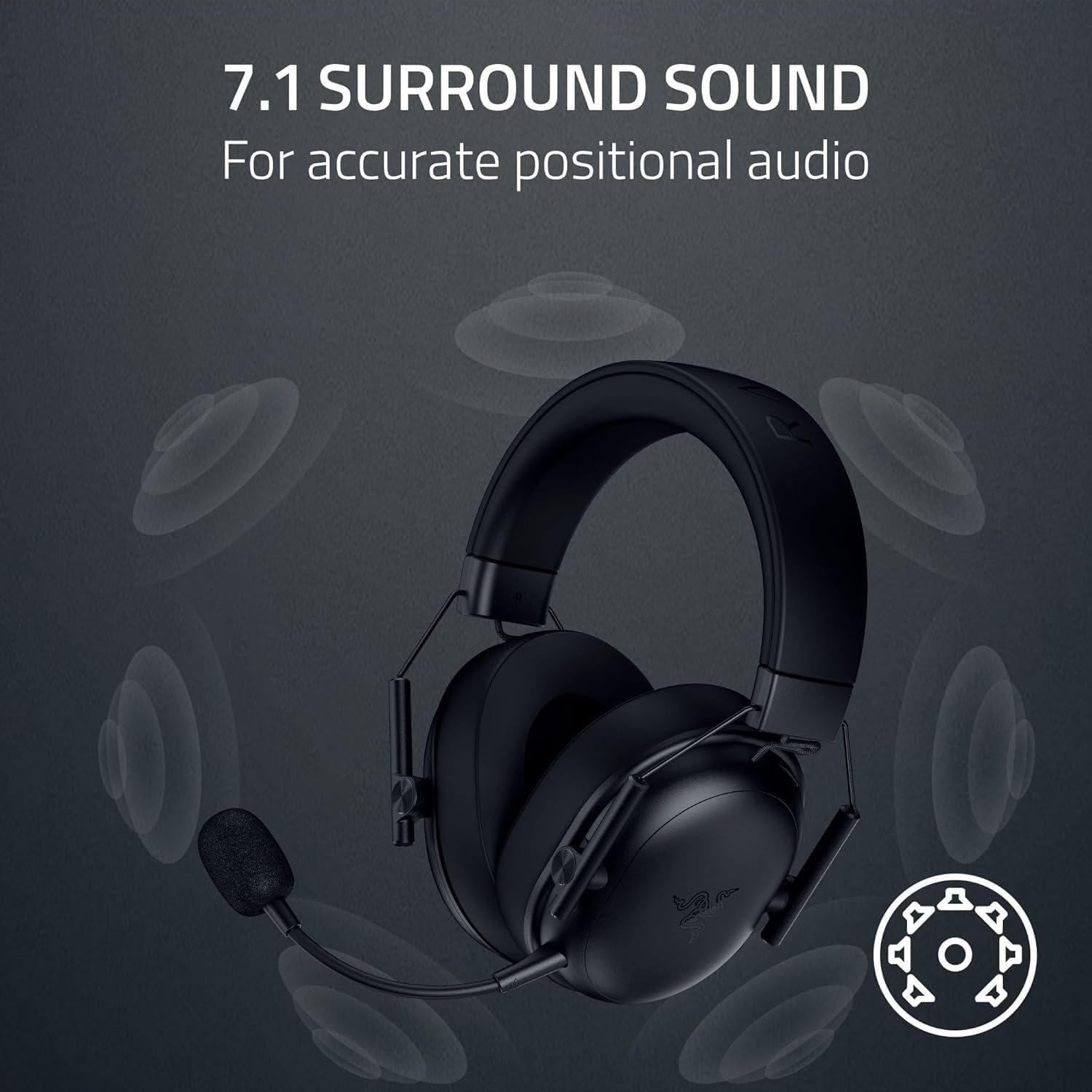 Razer Blackshark V3 X Hyperspeed - Wireless E-Sports Headset - Ultra Light 270 G - Triforce 50 Mm Driver - Removable Microphone - Surround Sound - Wireless 2.4 Ghz & Bluetooth - Pc/Mac | Black