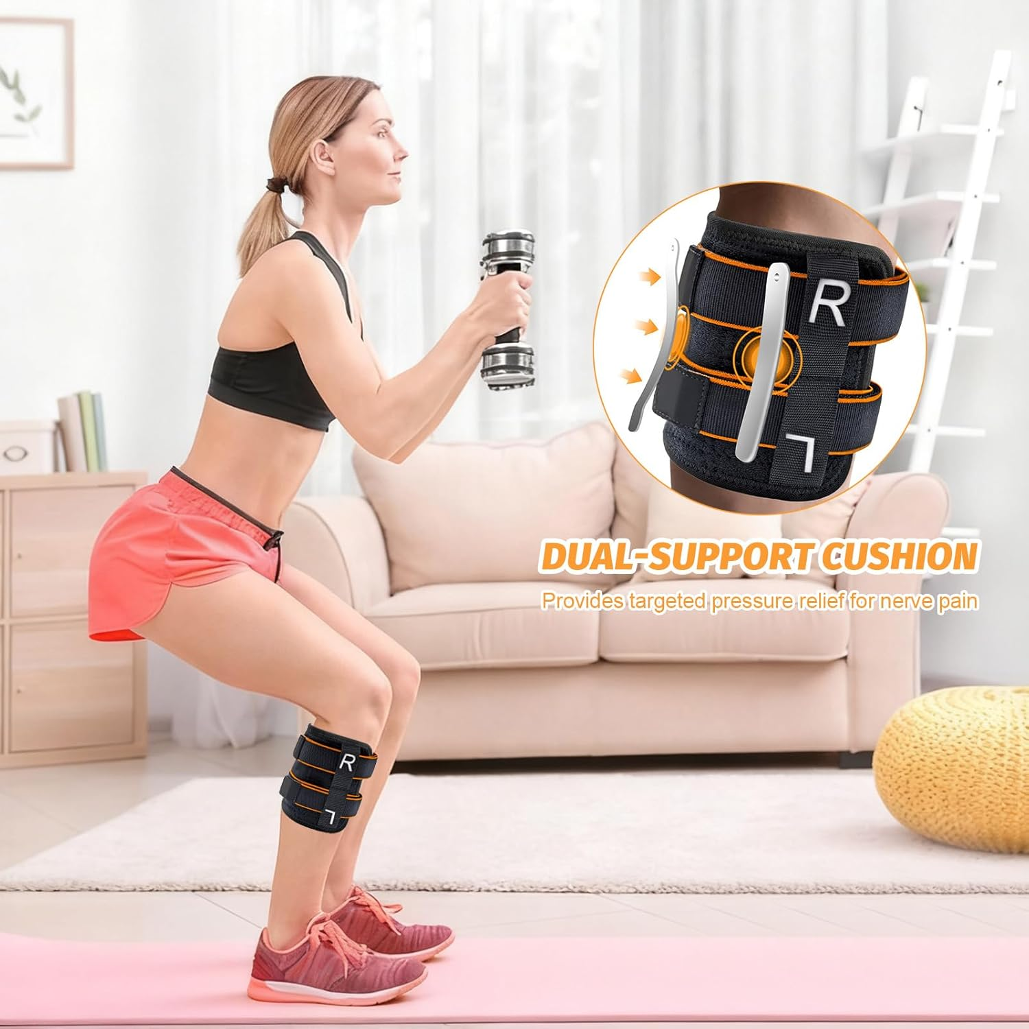 Sciatica Pain Relief Brace Device for Sciatic Nerve Pain, Sciatic Knee Leg Brace for Lower Back and Hip with Dual Pressure Pads, Suitable for Unisex image number 6