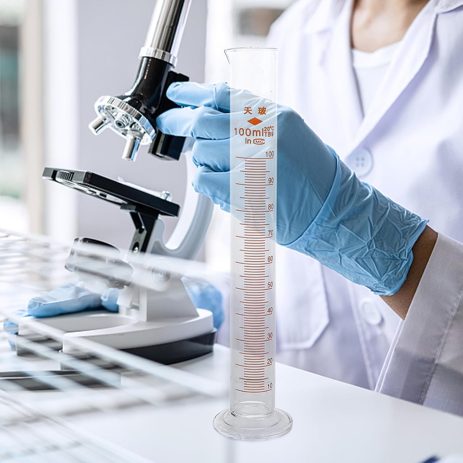 ULTECHNOVO Lab Glassware Set, 9Pcs- Includes 3 Beakers, 3 Erlenmeyer Flasks, 3 Graduated Measuring Cylinders, Beaker Set for Lab Experiment image number 4