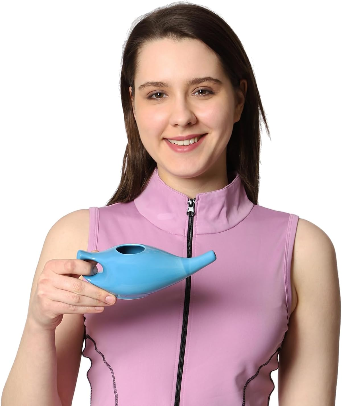 Healthgoodsau - Porcelain Ceramic Neti Pot for Nasal Cleansing - Blue image number 4
