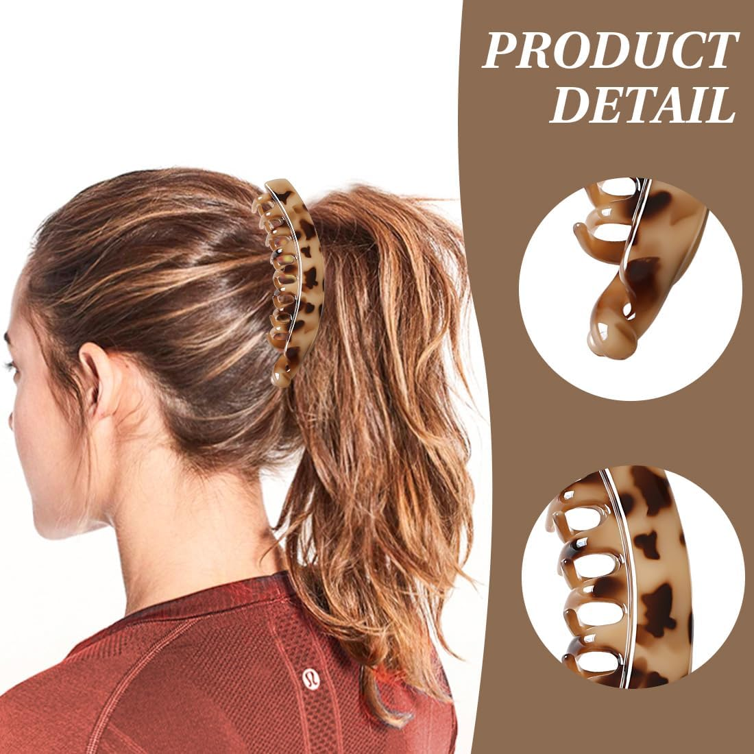 XUZOPIM Pack of 4 Large Banana Hair Clips, Vintage Banana Clip, Ponytail, Hair Clip, Thick Hair for Women and Girls image number 5