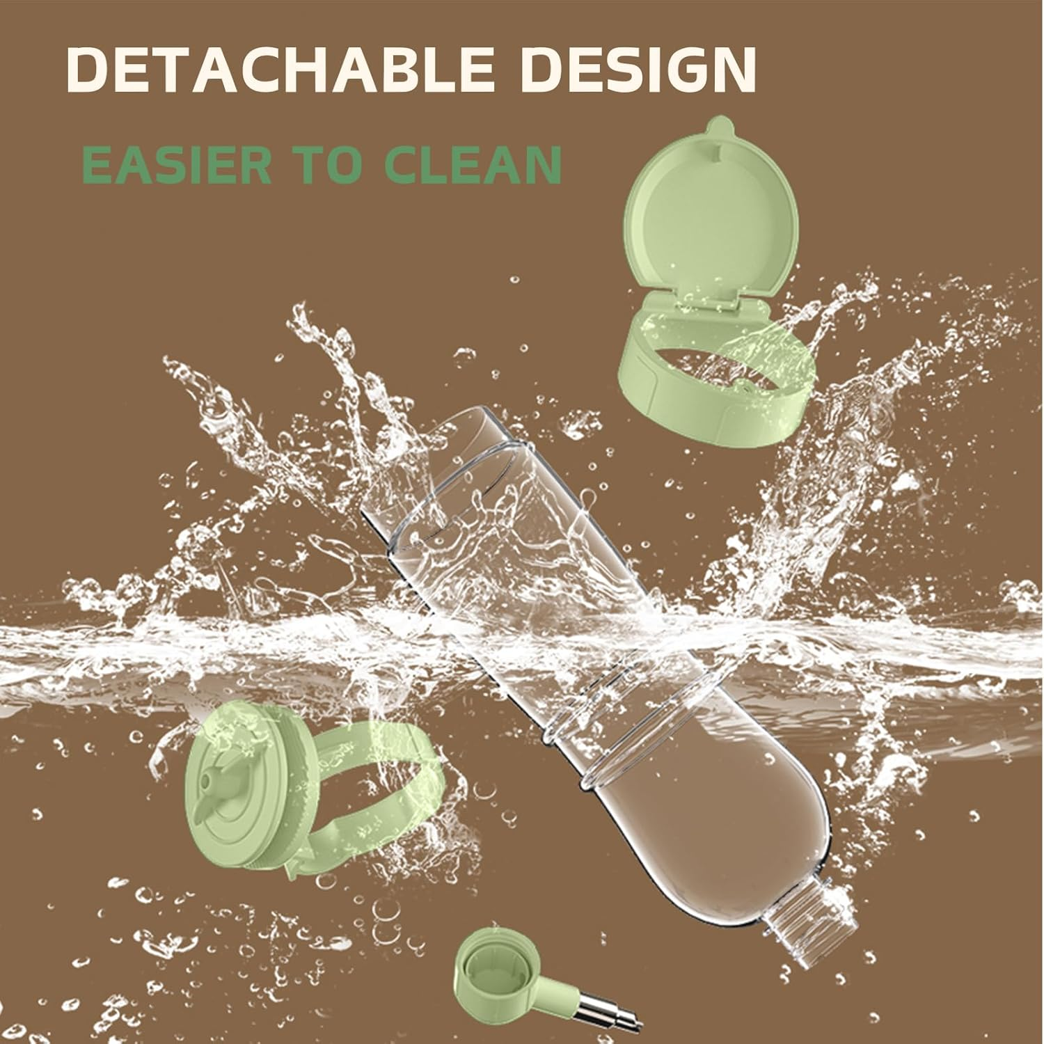 Bird Bath, Automatic Water Dispenser for Cage, Hanging Water Bottle for Parakeets, Canaries, Cockatiels, Finches, Budgies (Green, 240Ml) image number 6