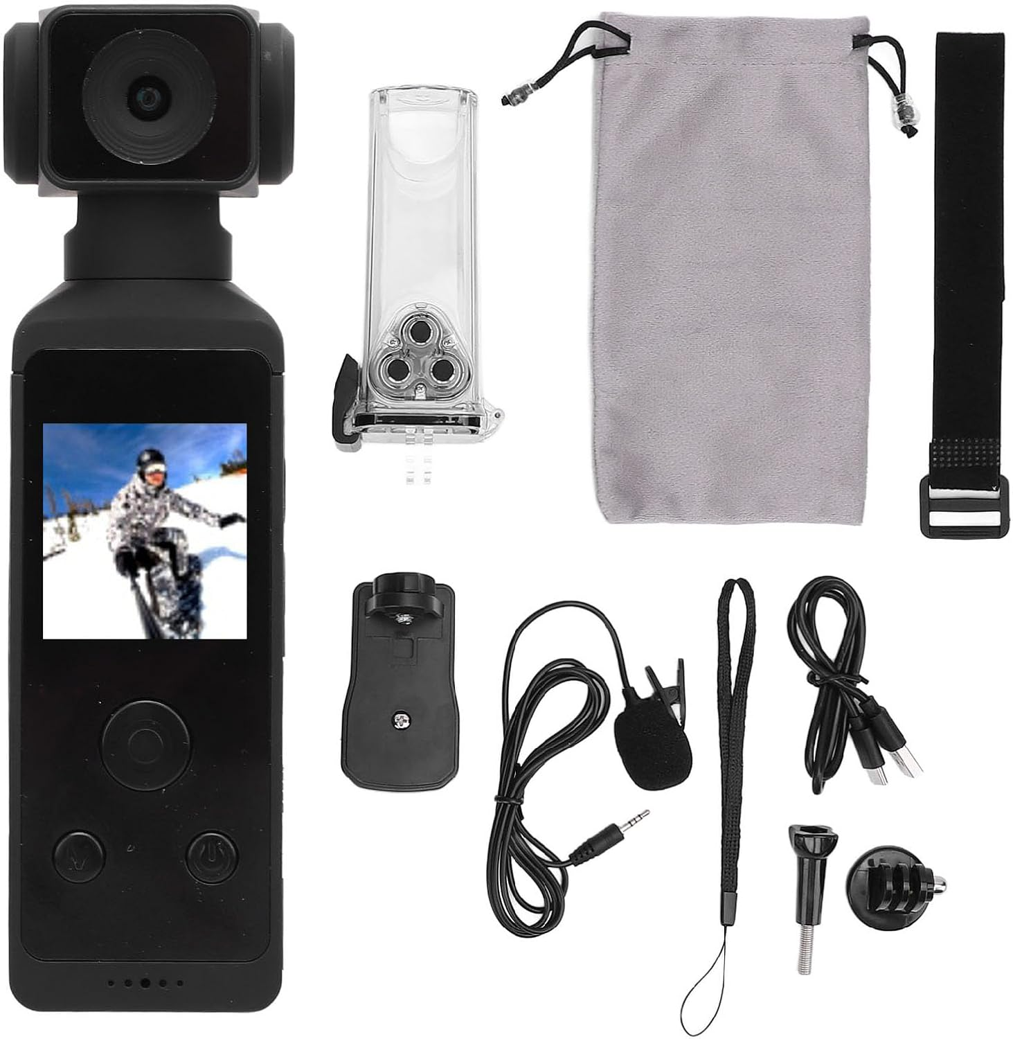 5K30FPS HD Vlog Video, Sports Camera with Built in Wifi and 270&deg; Rotatable Screen for Outdoor Riding, up to 30M Water Proof Depth with Filming Sports Camera, for Diving Enthusiasts image number 1