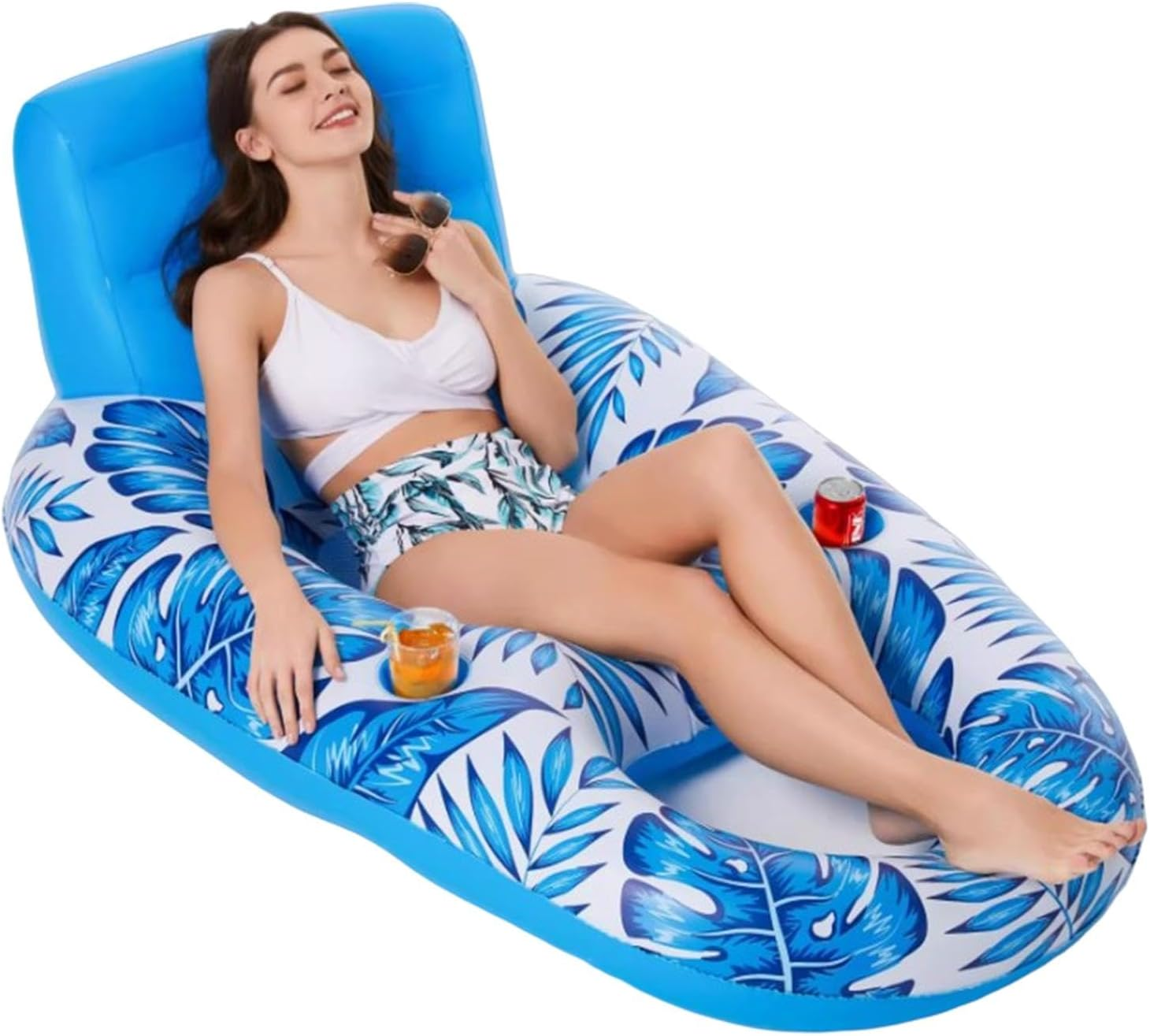 Inflatable Pool Swimming Bed, Inflatable Pool Air Mattress - Sea Float and Pool Toy | Inflatable Raft for Summer, Outdoor Water Raft, Pool Lounger Float, Portable Lounge Raft with Get image number 1