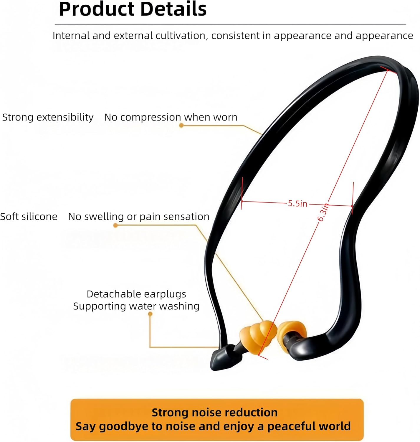 Banded Earplugs for Shooting 29Db NRR - Noise Cancelling Reusable Silicone Ear Plugs for Sleeping, Concerts, Work & Sports - Lightweight 3-Pack (Orange/Blue/Black) with Neckband & Triple Flange Design image number 3