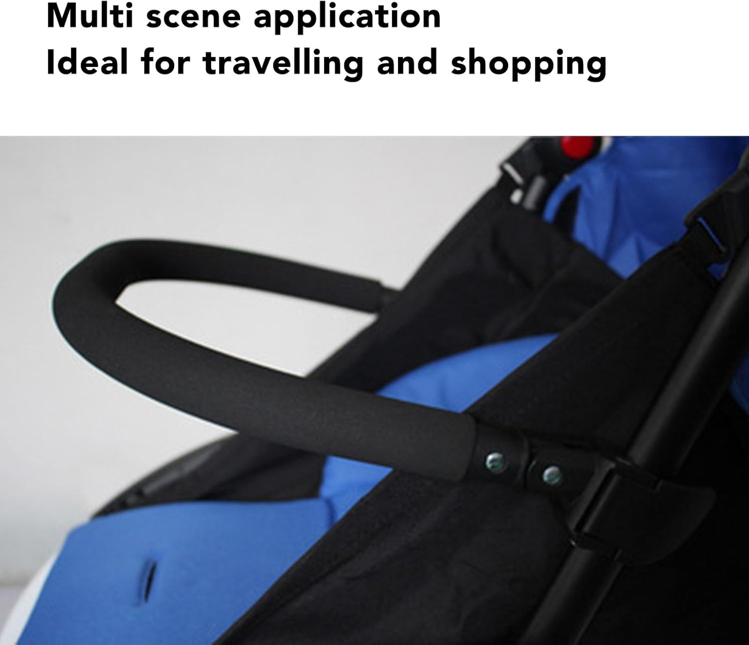 Yosoo Baby Stroller Bumper Bar, Armrest, Handle, Safety Protection PU Leather, Comfortable 15.75In Black, Easy to Attach Open for Parent Child Traveling image number 1