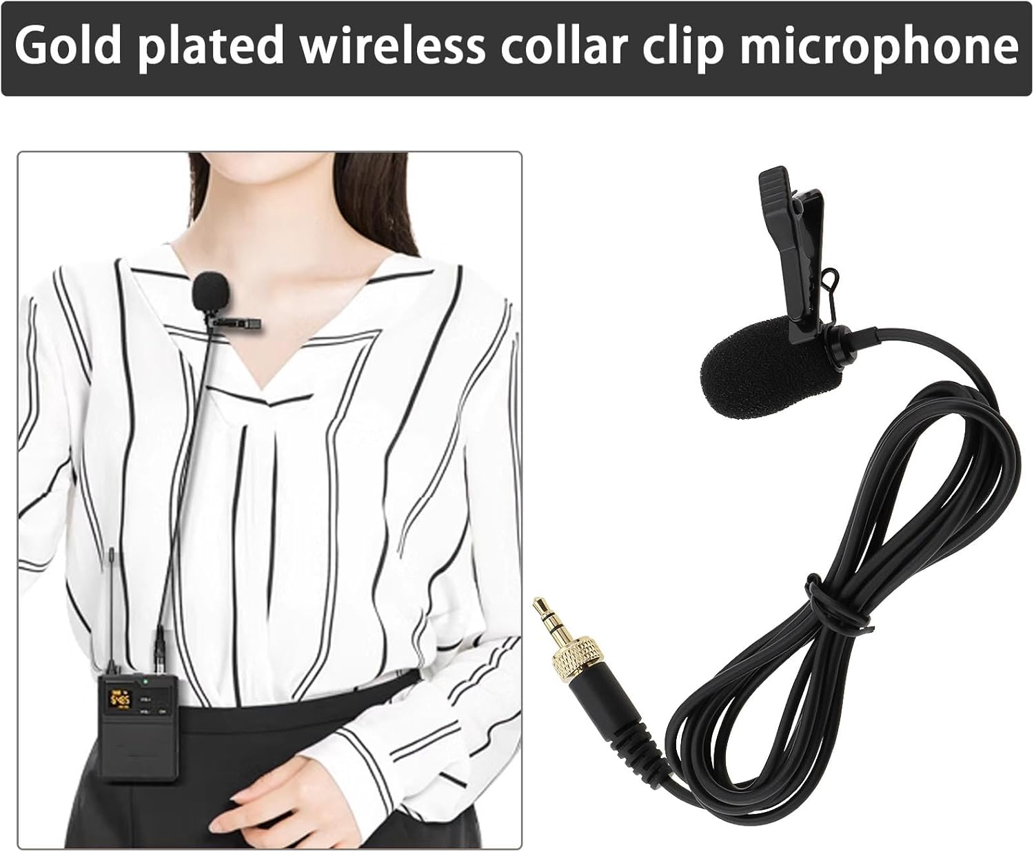 3.5Mm TRS Omnidirectional Lavalier Microphone Wireless Audio Microphone with Sponge Cover Compatible with Sennheiser EW100 EW300 EW500 SK100 1.5M image number 4