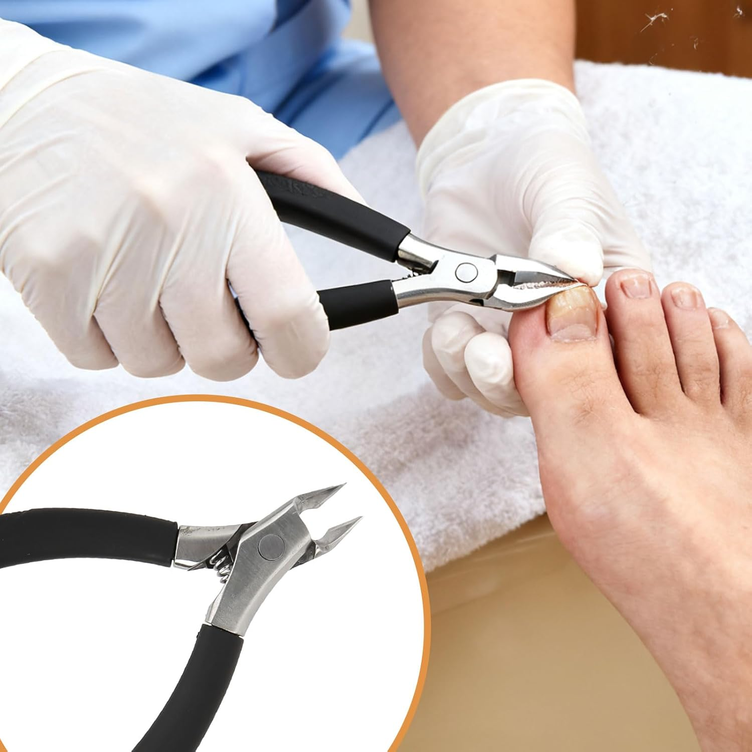 Teccfly Ingrown Nail Clippers for Ingrown Toenail Prevention,Precision Thick Toenail Clipper for Ingrown and Curly Nails, Straight Blade Nail Clippers with Ergonomic Handle,Toenail Clippers for Seniors Adults Men and Women image number 3