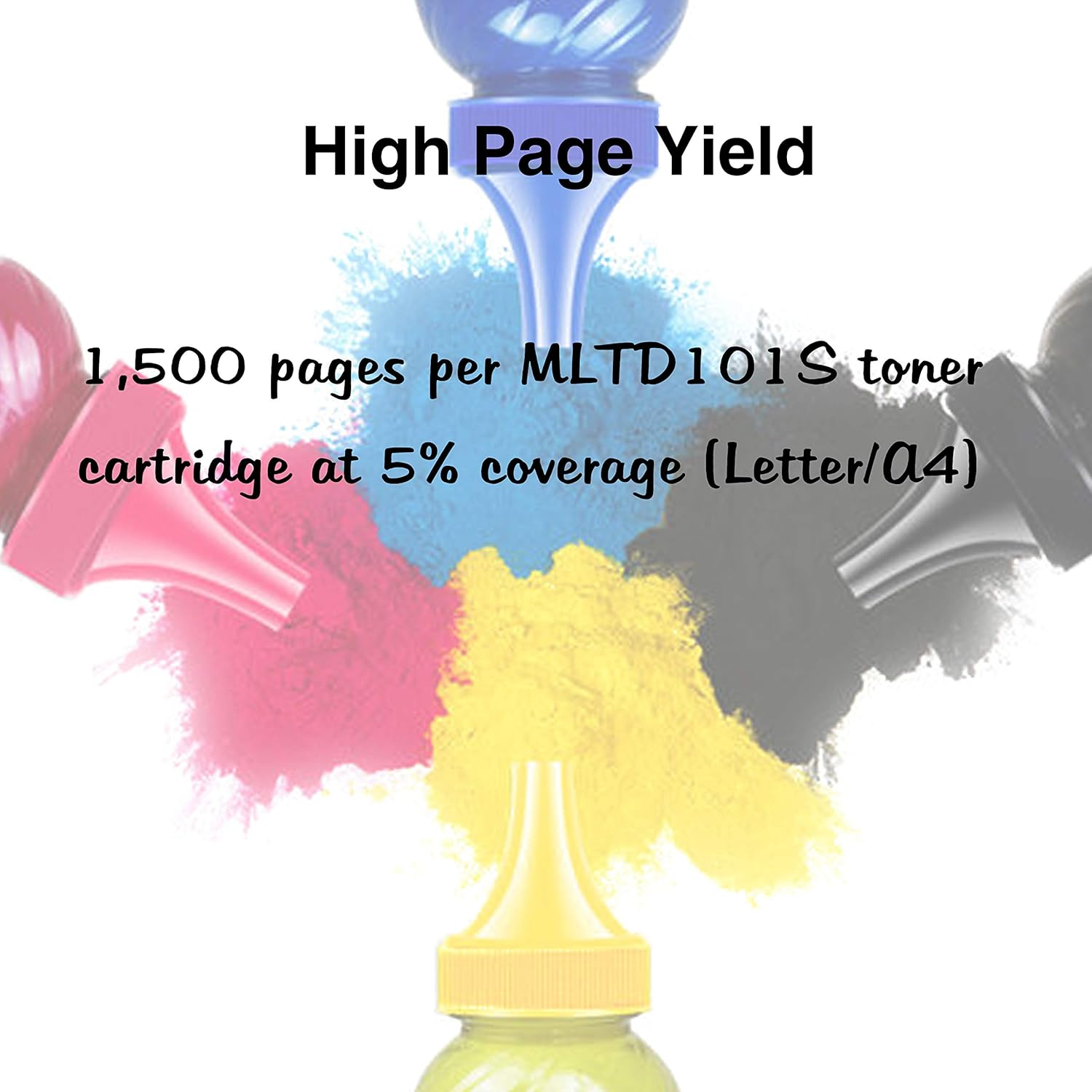 2-Pack Hi-Vision Compatible Samsung MLT-D101S MLTD101S 101S Toner Cartridge Replacement for SCX-3405F SCX-3405W SCX-3405FW ML-2165W ML-2160 ML-2161 Ml-2166W SCX-3400F SCX-3400FW Printer (Black) image number 3