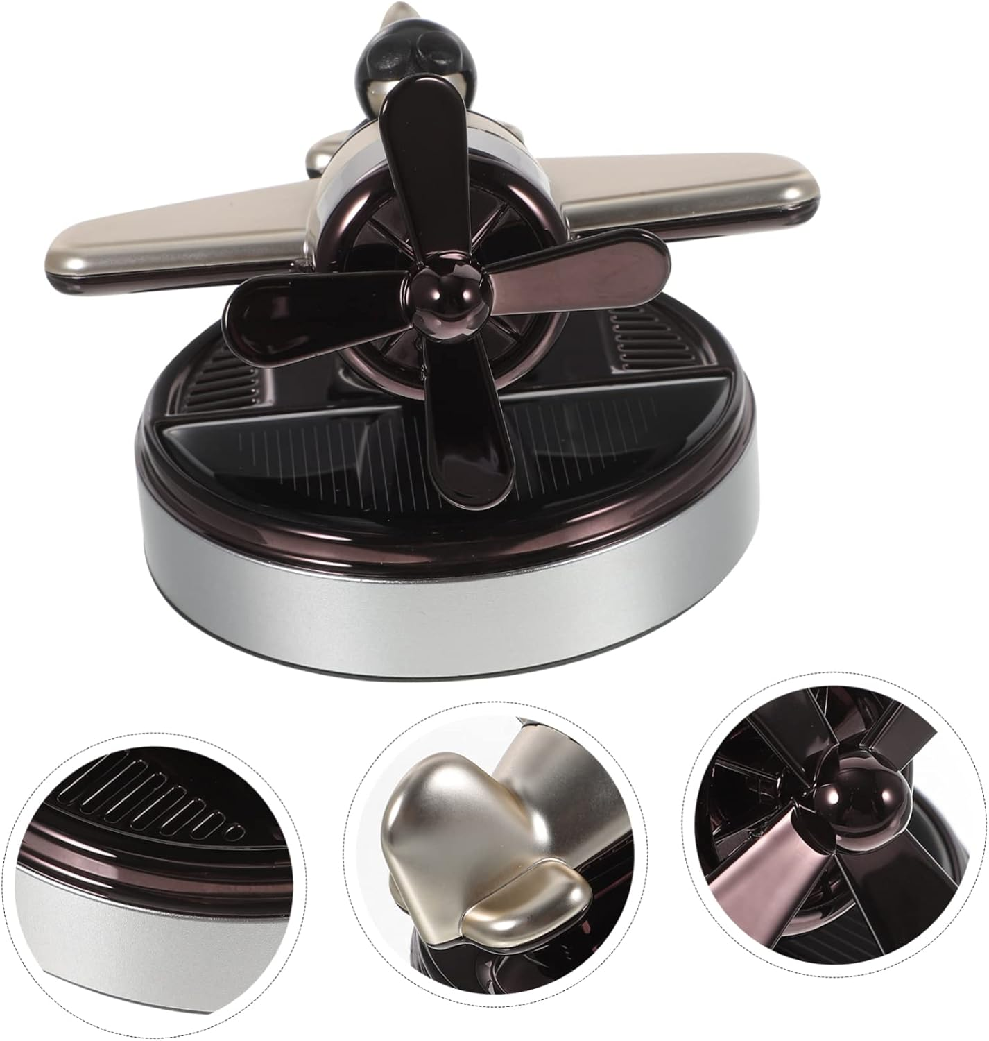 Solar Powered Car Air Freshener Aromatherapy Diffuser for Vehicle Dashboard Decor Creative Solar Aircraft Ornament for Home and Office Reduces Odors and Freshens Air image number 5