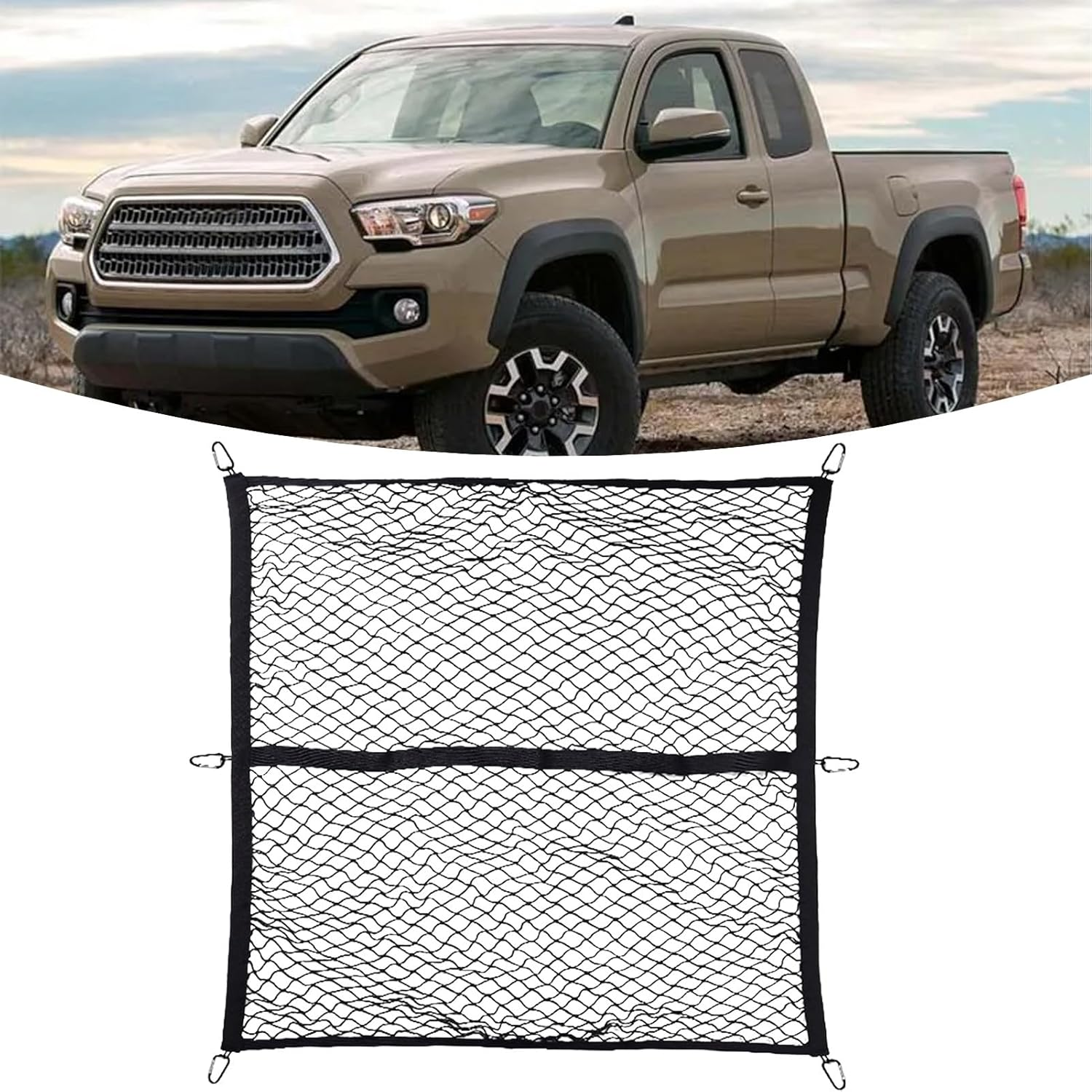 Qkbuza Cargo Net,Elastic Heavy Duty Climbing Cargo Net - Truck Bed & Tailgate Accessories for Truck RV Camping Climbing Grocery Outdoor Transport image number 3
