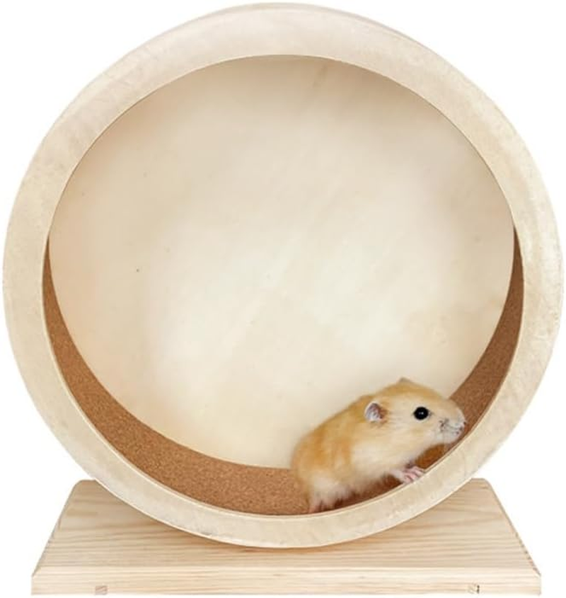 Pet Sports Equipment, Wooden Silent Hamster Wheel, Hamster & Guinea Pig Exercise Wheel, Cat & Dog Treadmill, Indoor Use,Allowing Your Pet to Play Freely,Sturdy and Durable,Aesthetically Pleasing