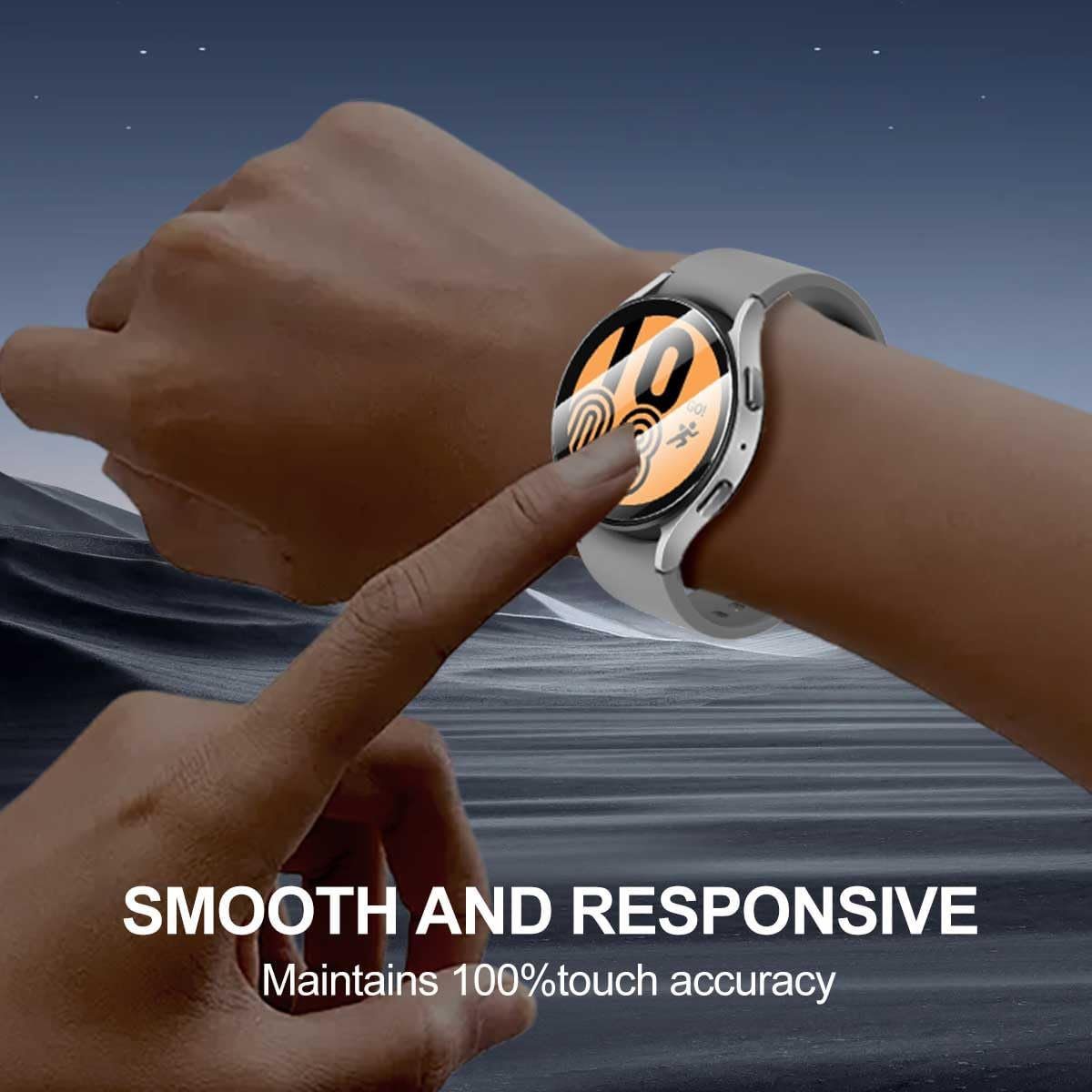 T Tersely (3 Pack) Screen Protector for Samsung Galaxy Watch 7/6/5/4 (44MM), 9H Hardness Tempered Glass Film Guard for Samsung Galaxy Watch image number 3