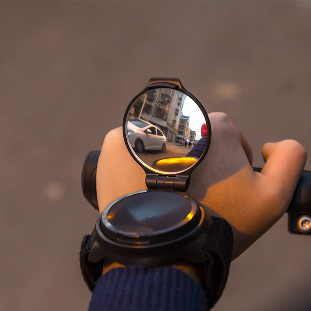 Bicycle Rear View Mirror Wide Angle Bicycle Bracelet Rear View Mirror Arm Wear for Cyclists 360 Degrees Bicycle Rear View Mirror Wrist Protection Bracelets Rear View Mirror, Bicycle Mirror, HD Real image number 1