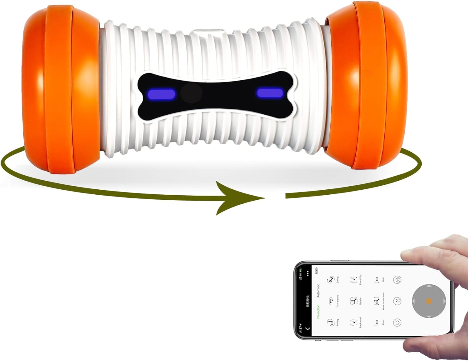 Fury Bone Smart Interactive Pet Toys for Dogs Cats Indoor Outdoor Easy Manual & Auto Control via App(Stainless Steel Tire) image number 3