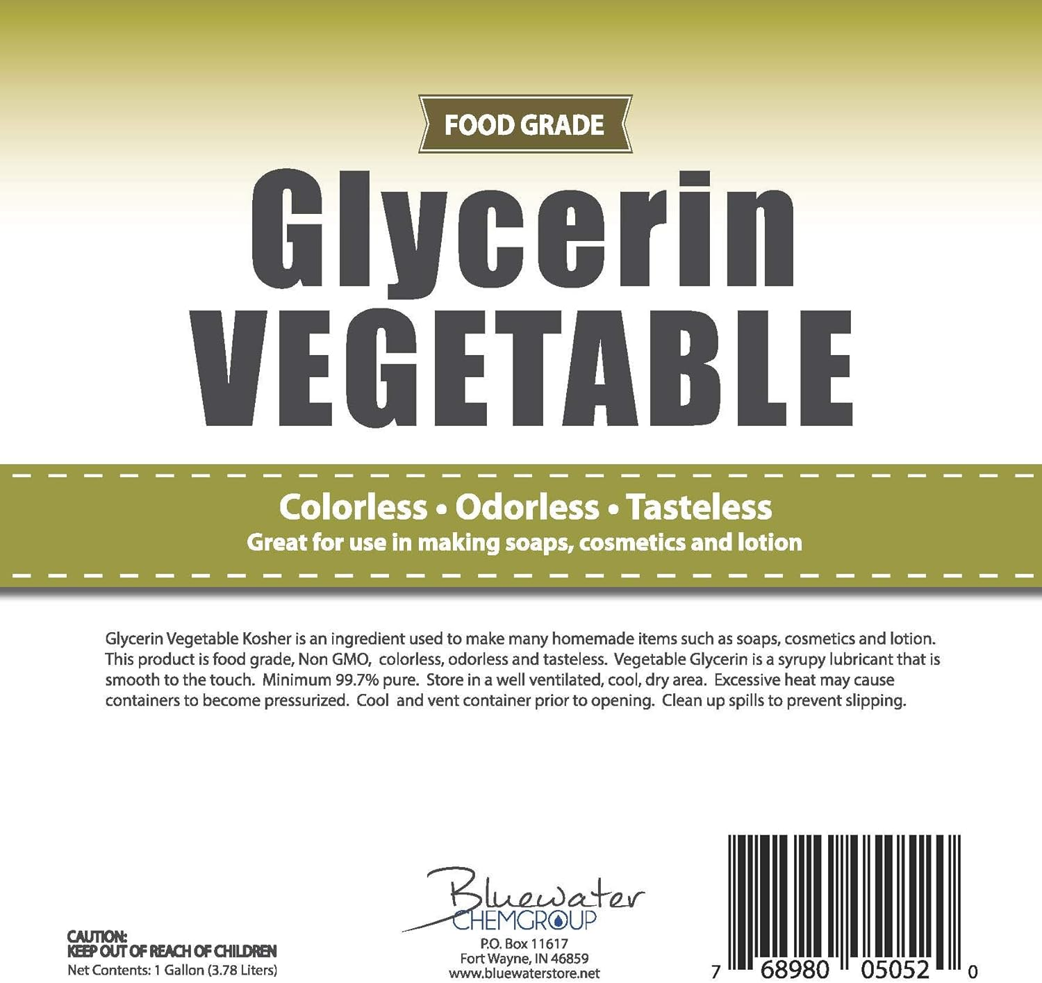 Sanco Industries Vegetable Glycerin - 1 Gallon - All Natural, Kosher, USP Grade - Premium Quality Liquid Glycerin, Excellent Emollient Qualities, Amazing Skin and Hair Benefits, DIY Beauty Products image number 4