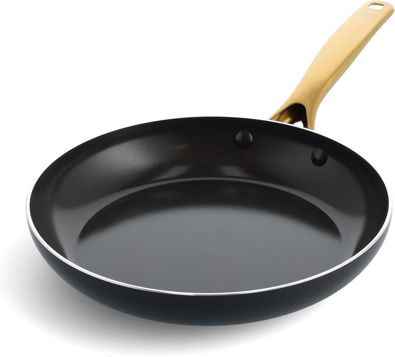 Blue Diamond Gold 4-Quart Saut&eacute; Pan with Lid, Ceramic Nonstick, PFOA- Free, Induction Suitable, Dishwasher Safe, Gold Handle, Black