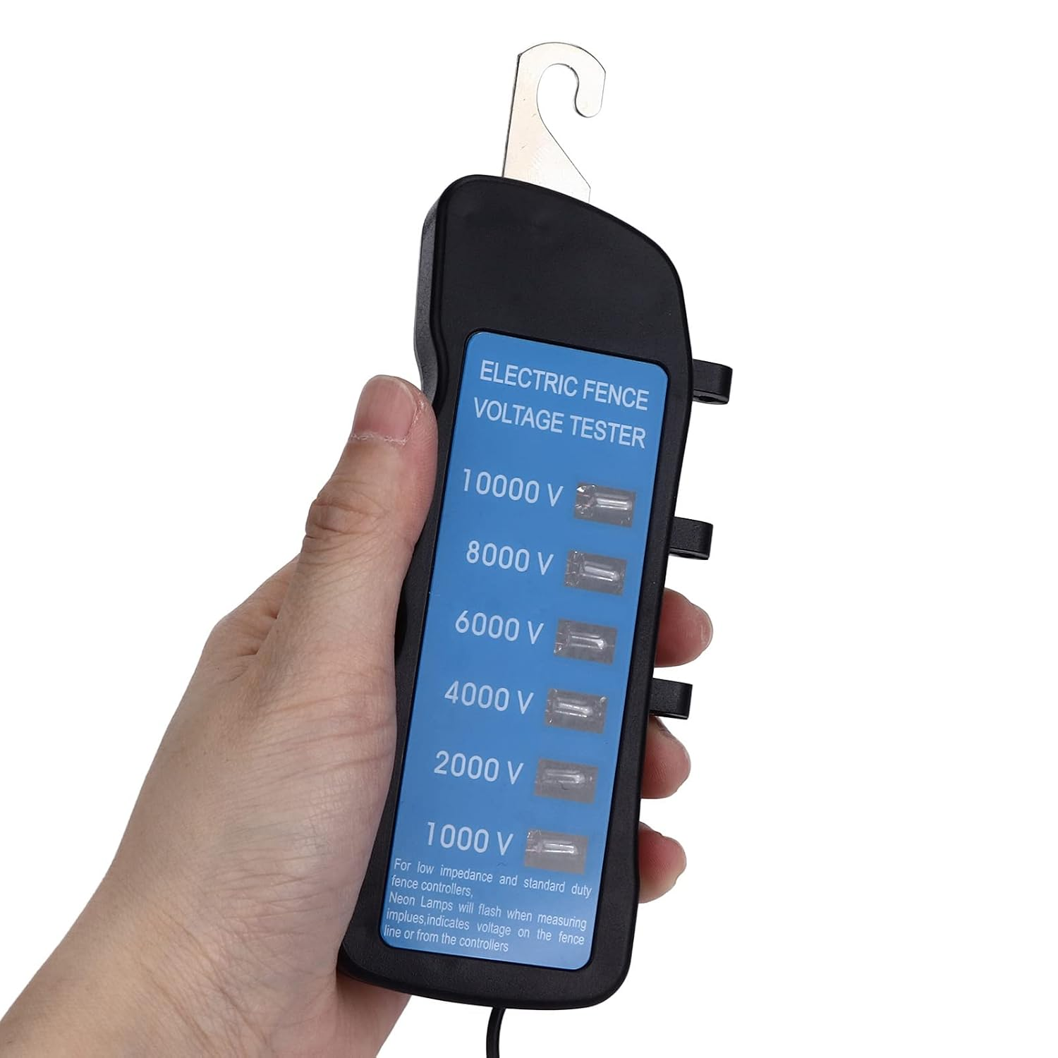 OVAQUIXI 10000V Electric Fence Tester, Waterproof Voltage Meter with 6 LED Indicators for Farm & Livestock Fencing image number 6